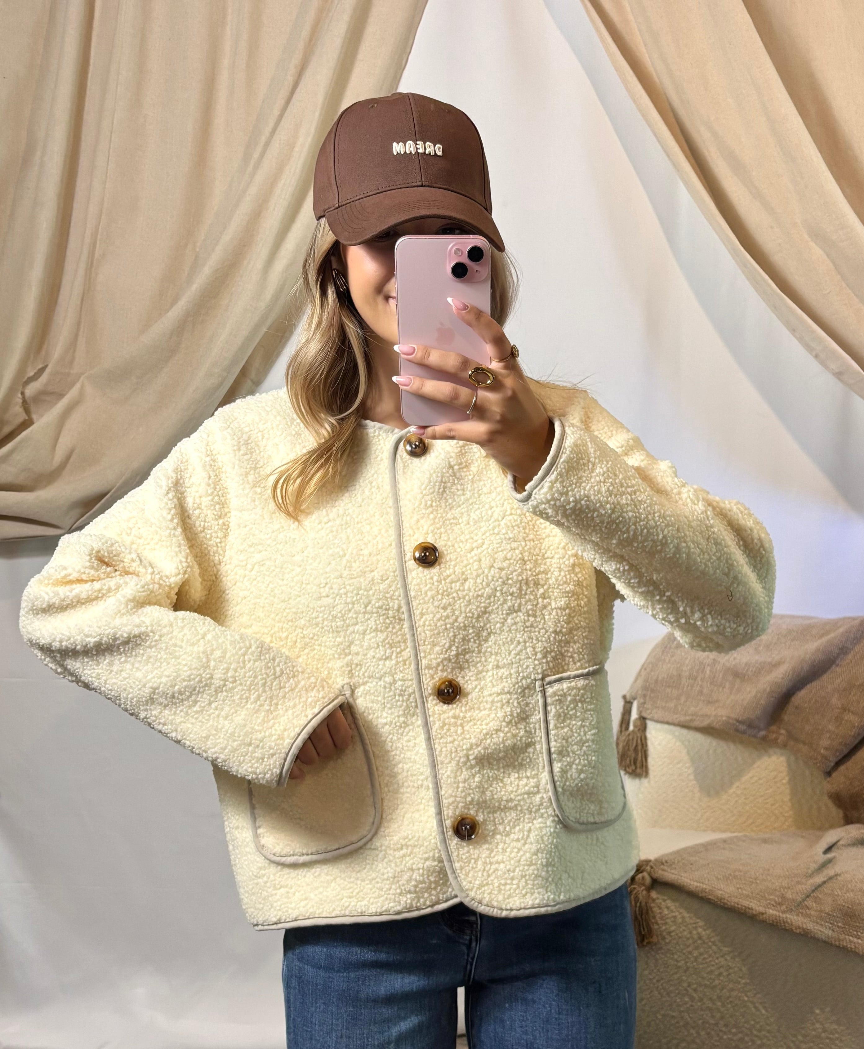 Veste Teddy Crème