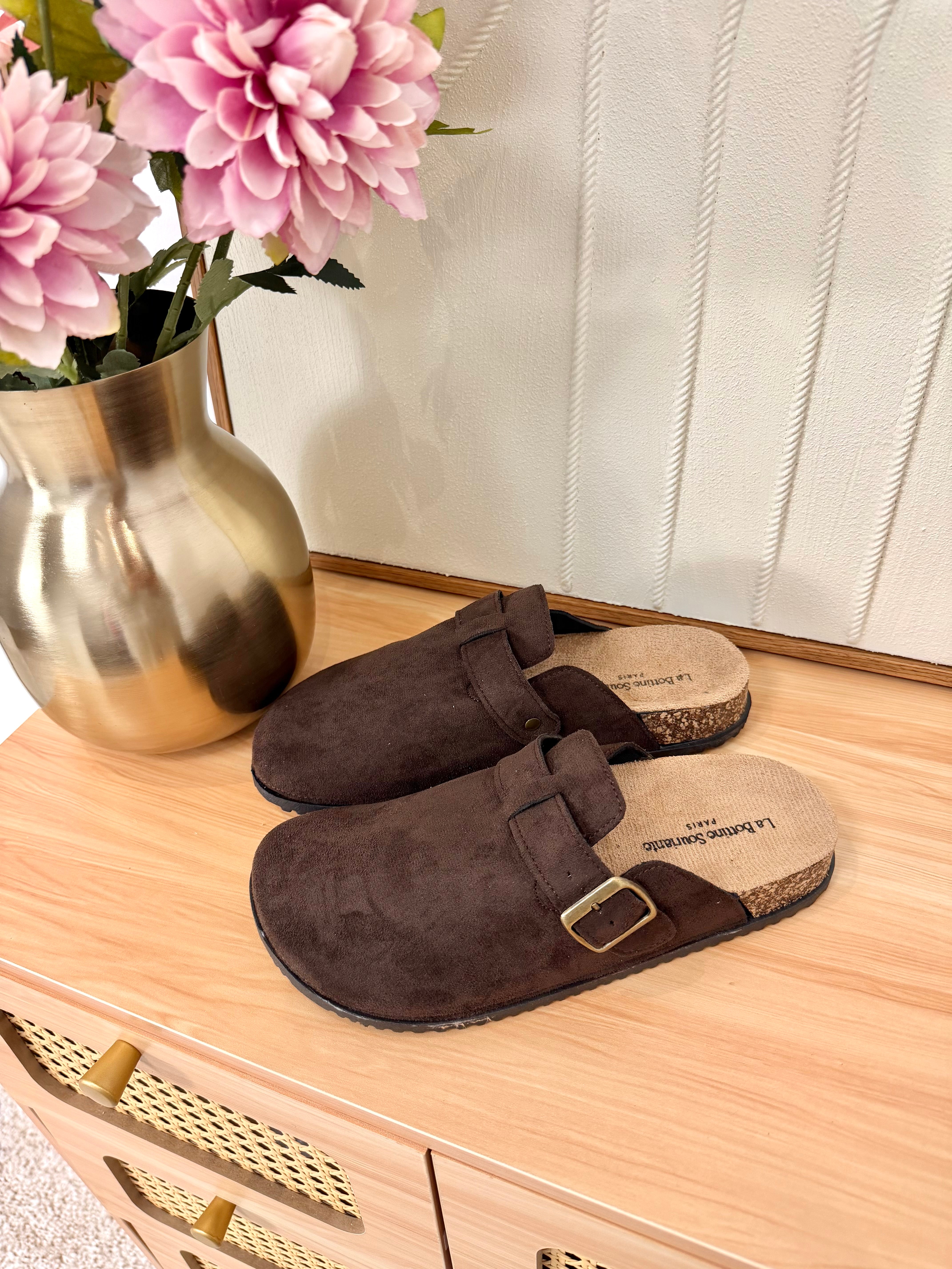 Mules Suède Chocolat