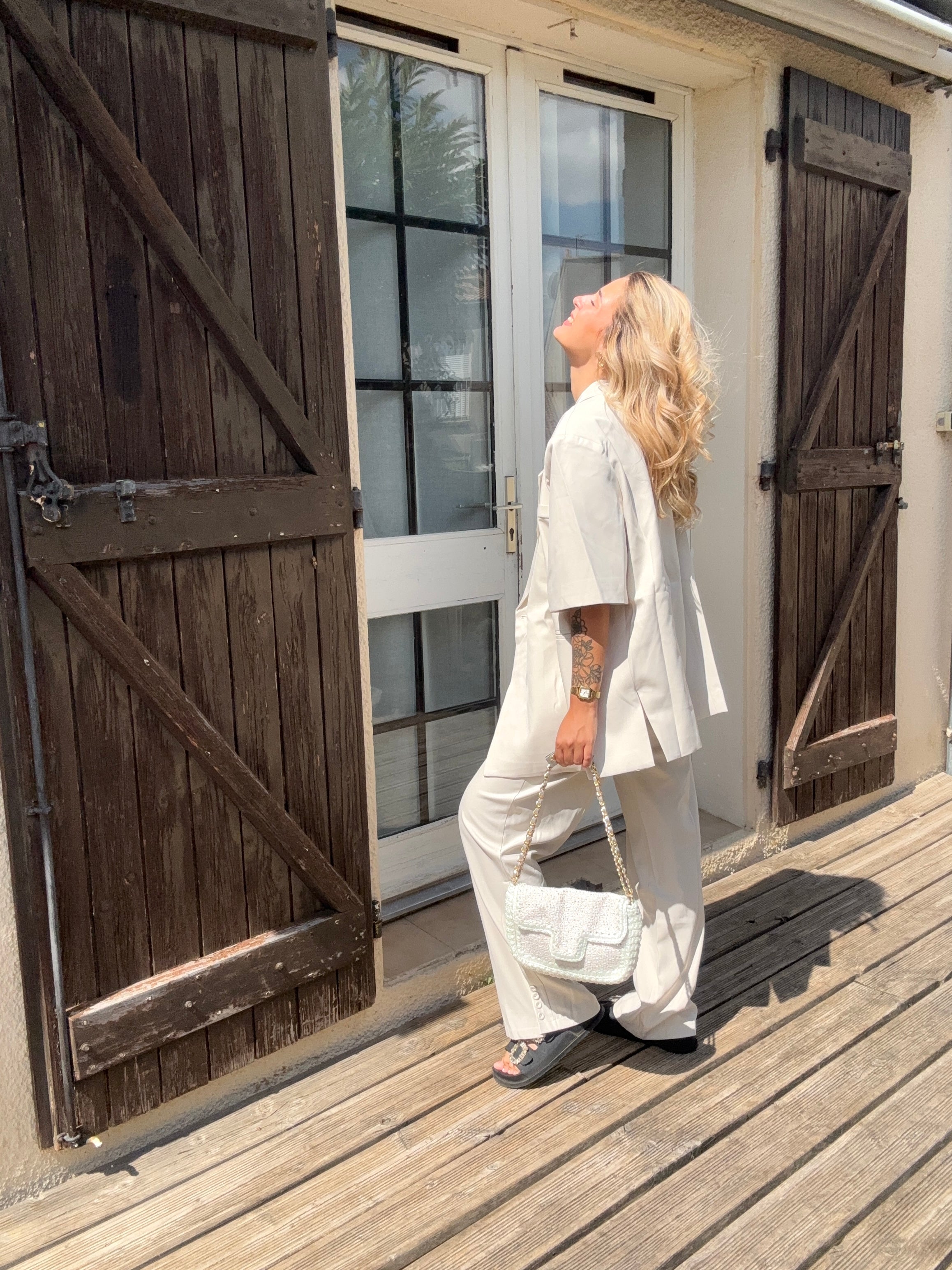 Pantalon Tailleur Creme