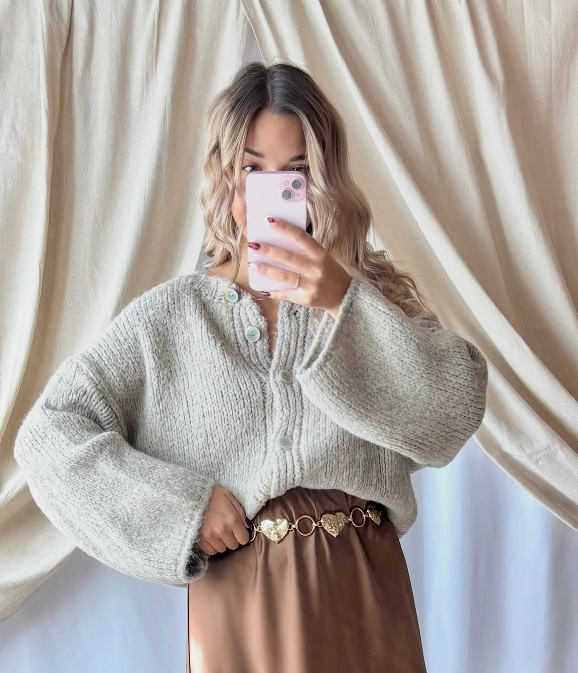 Gilet Boutonné Beige