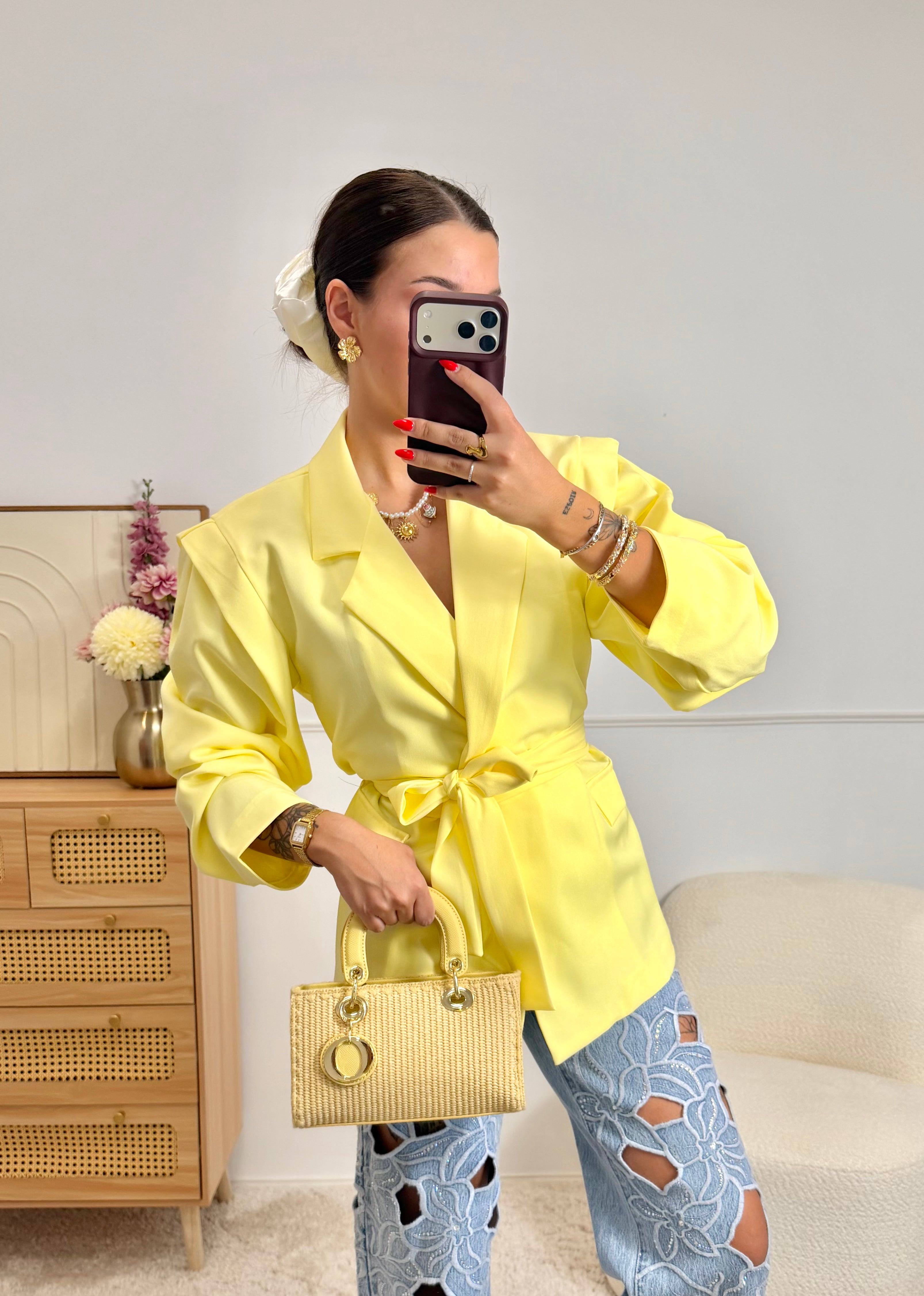 Blazer Ceinture Jaune