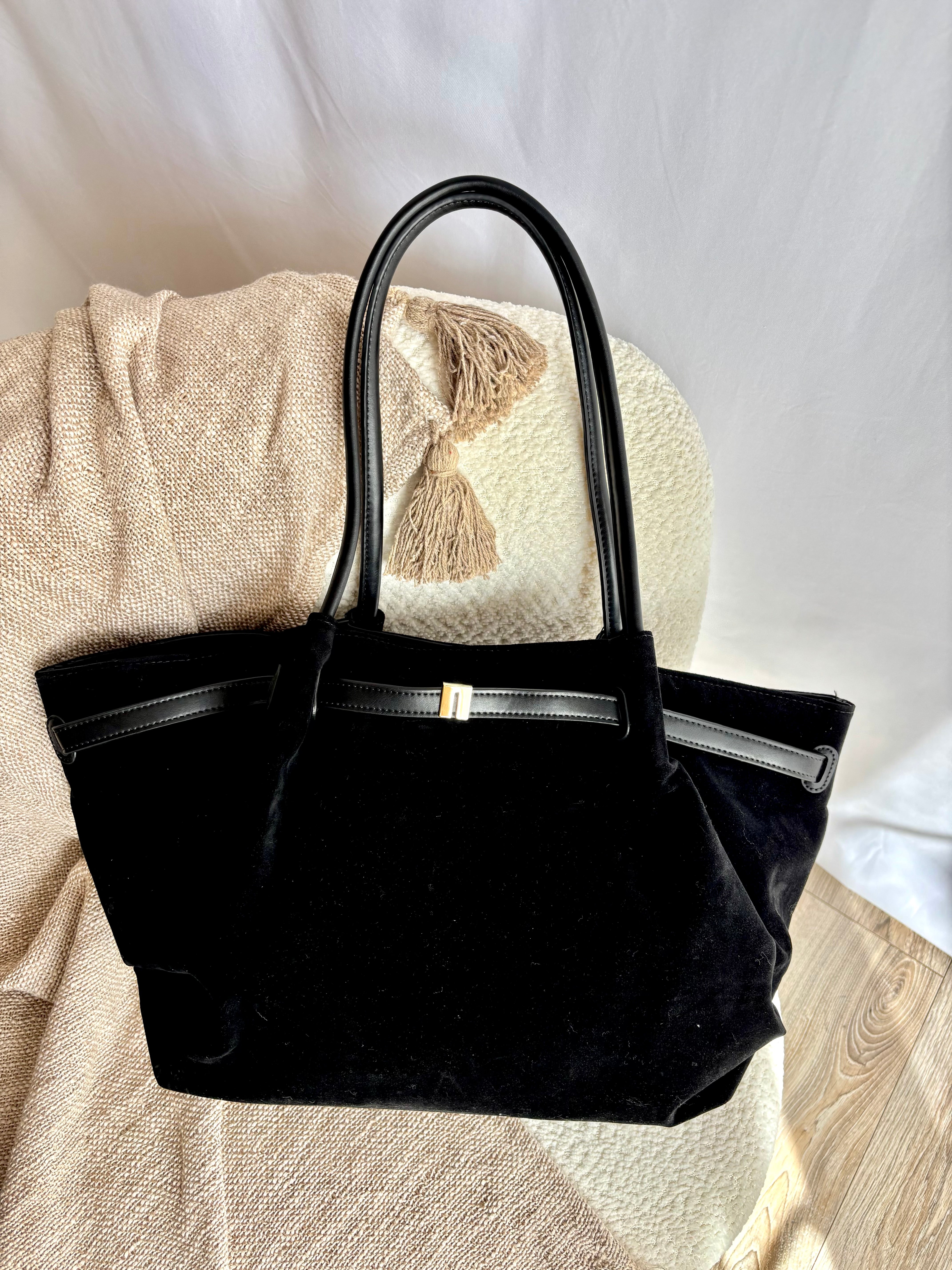 Sac Cabas effet daim Noir