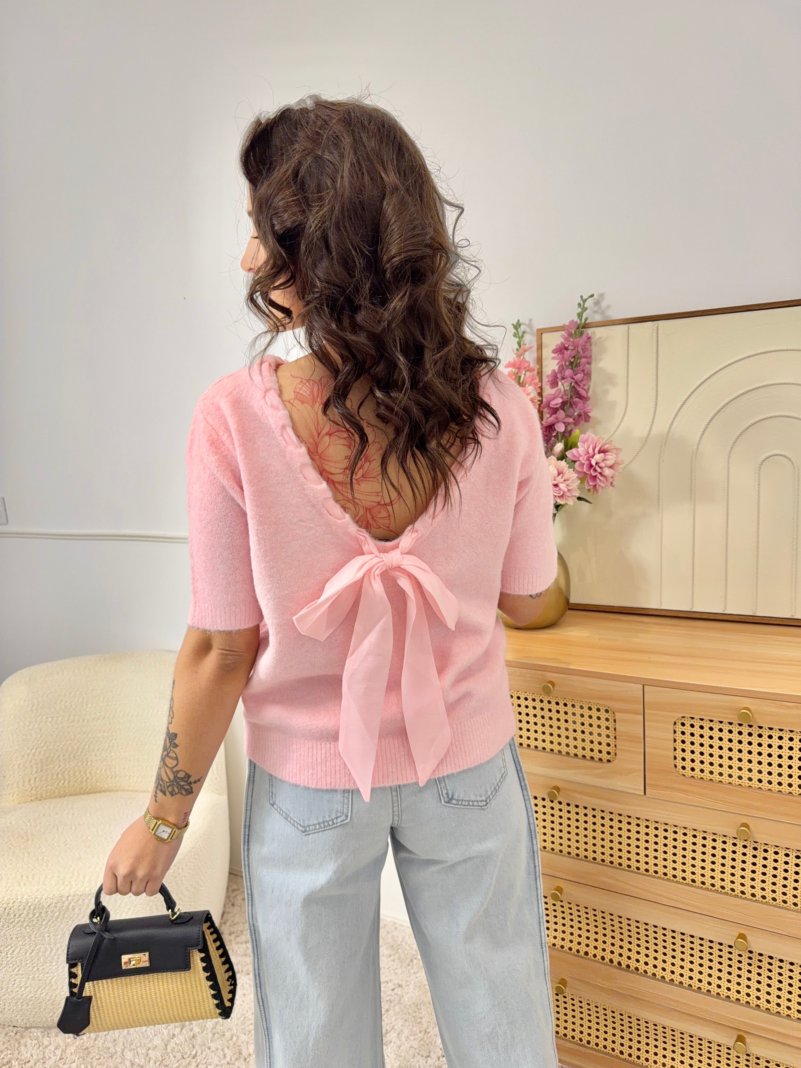Pull Noeud Rose