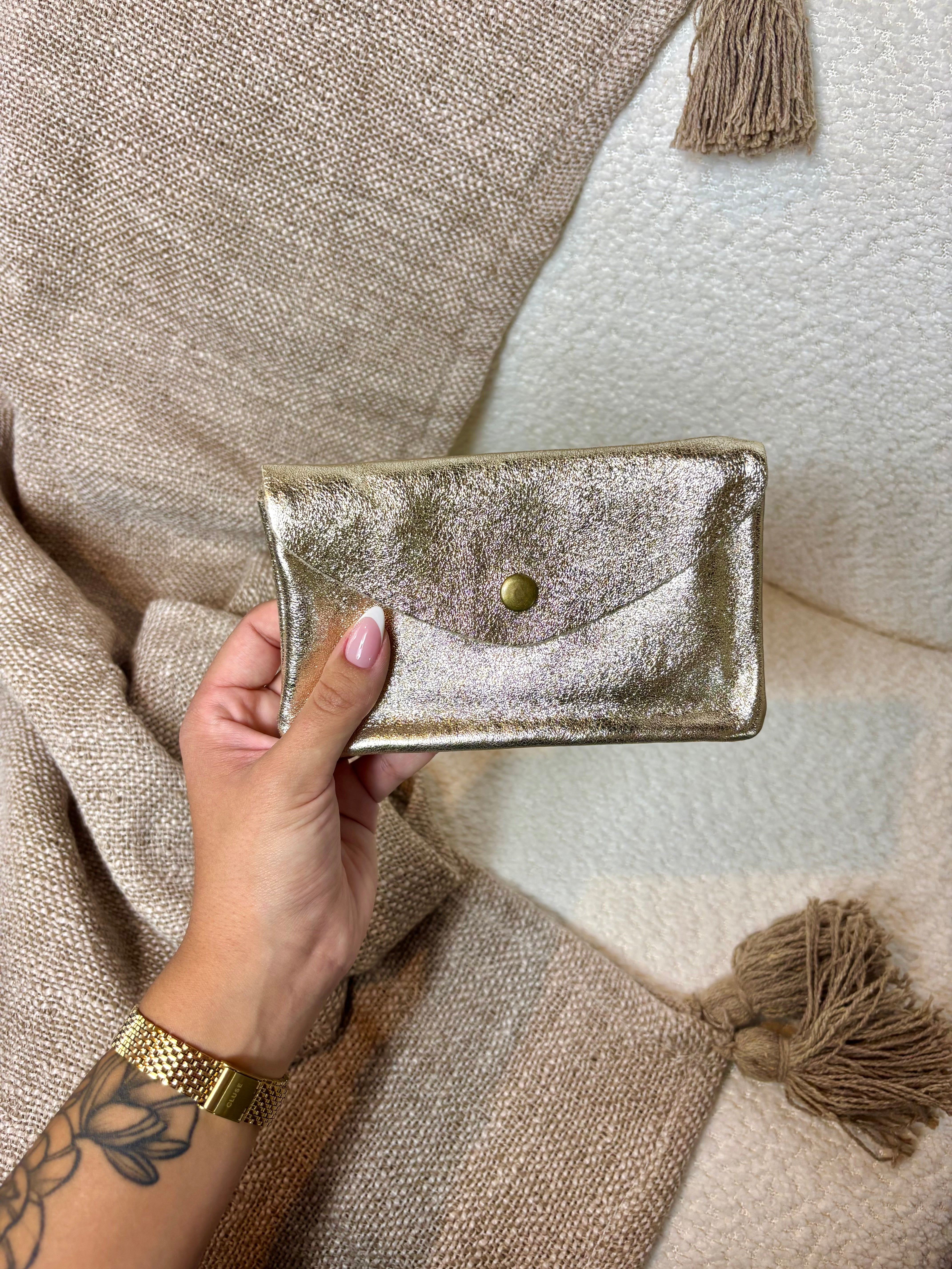 Porte Feuille 100% Cuir Dorée