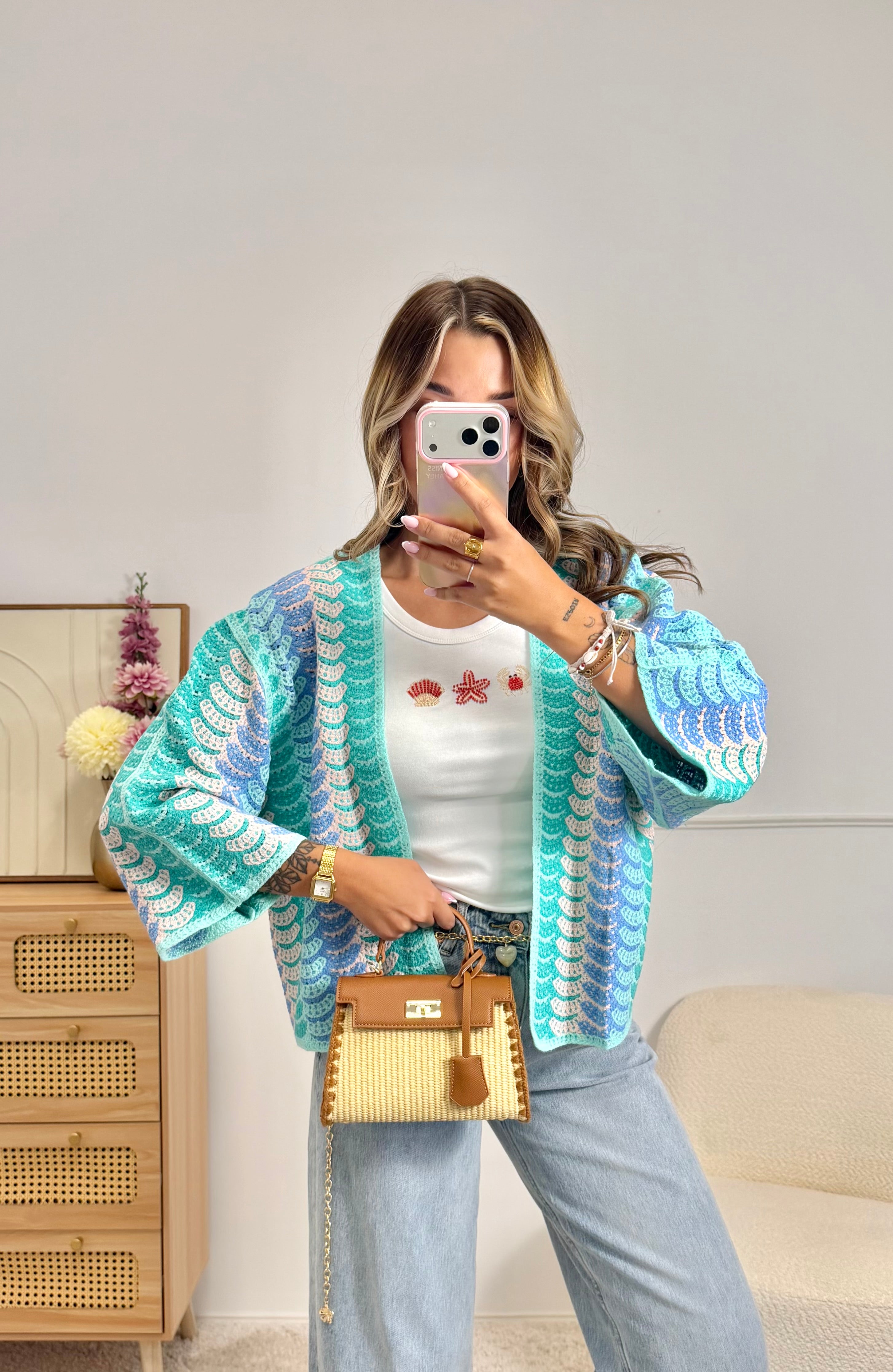 Gilet Crochet Turquoise