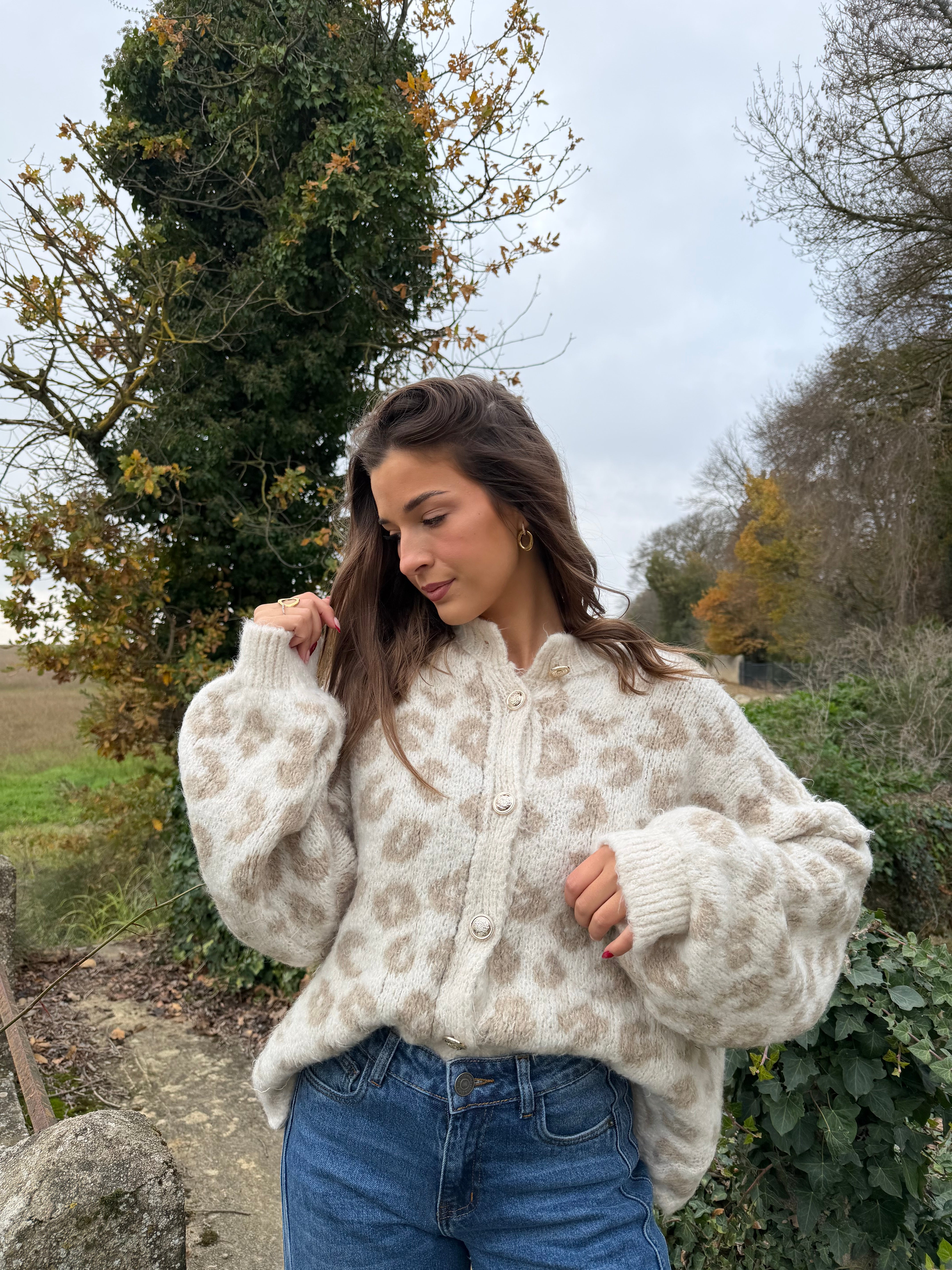 Gilet Léopard Crème