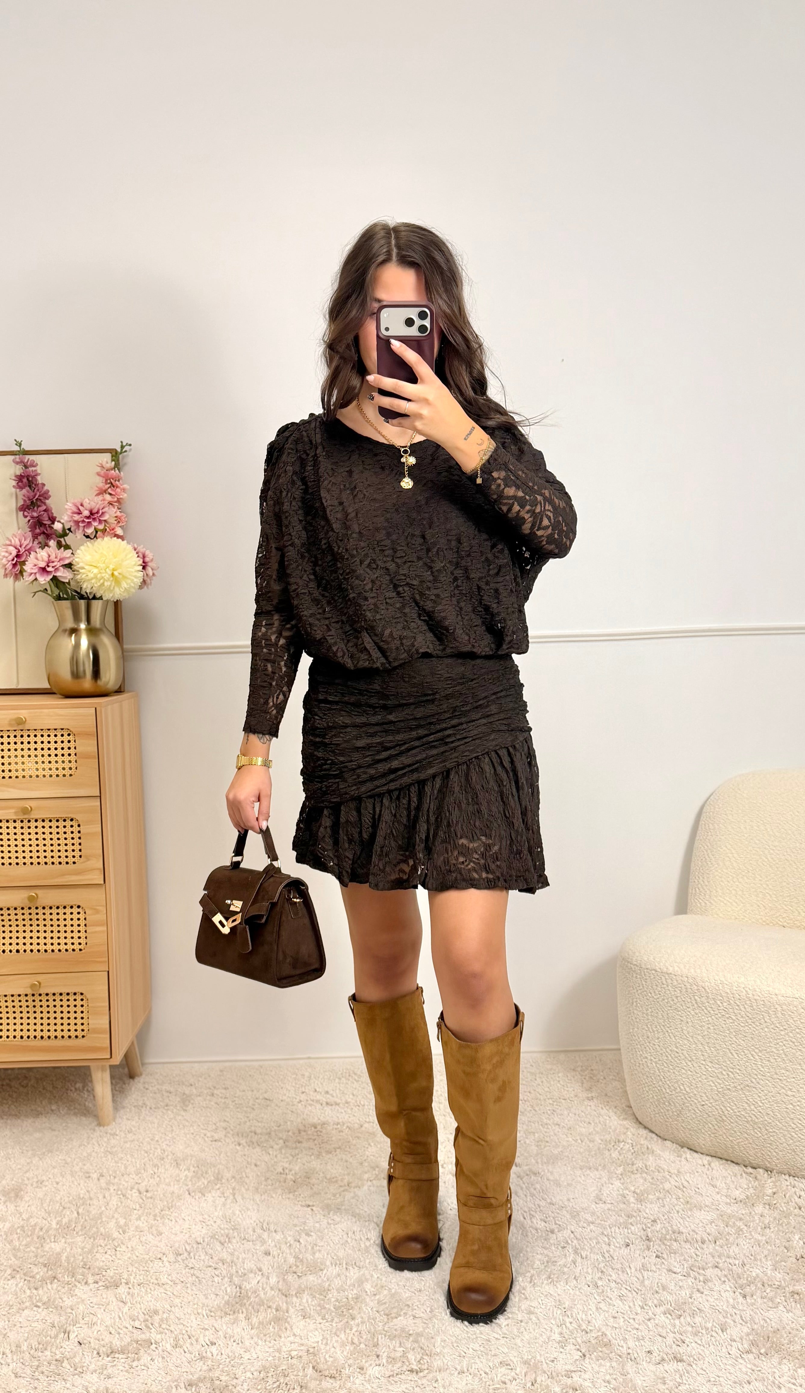 Robe Dentelle Chocolat