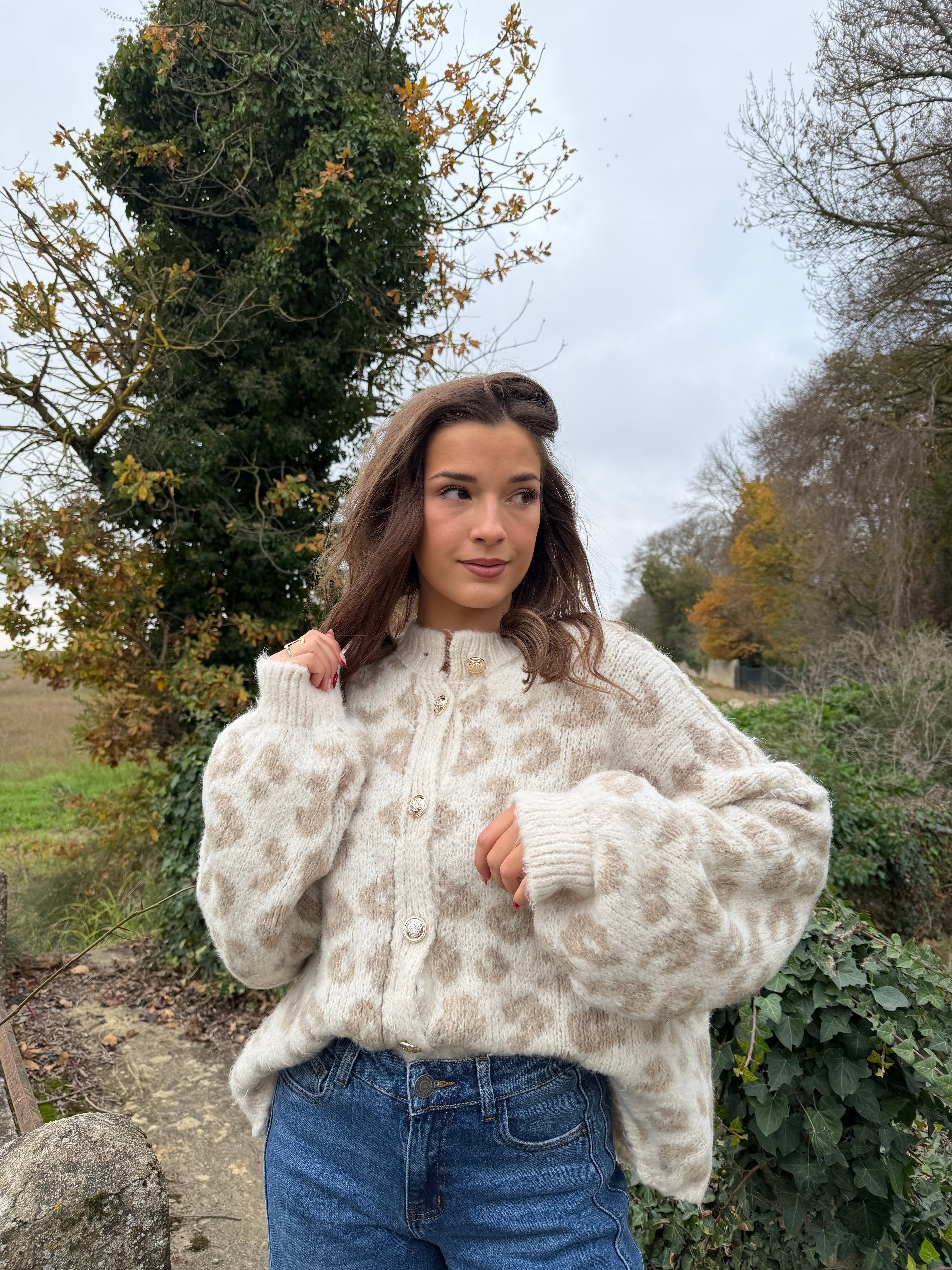 Gilet Léopard Crème