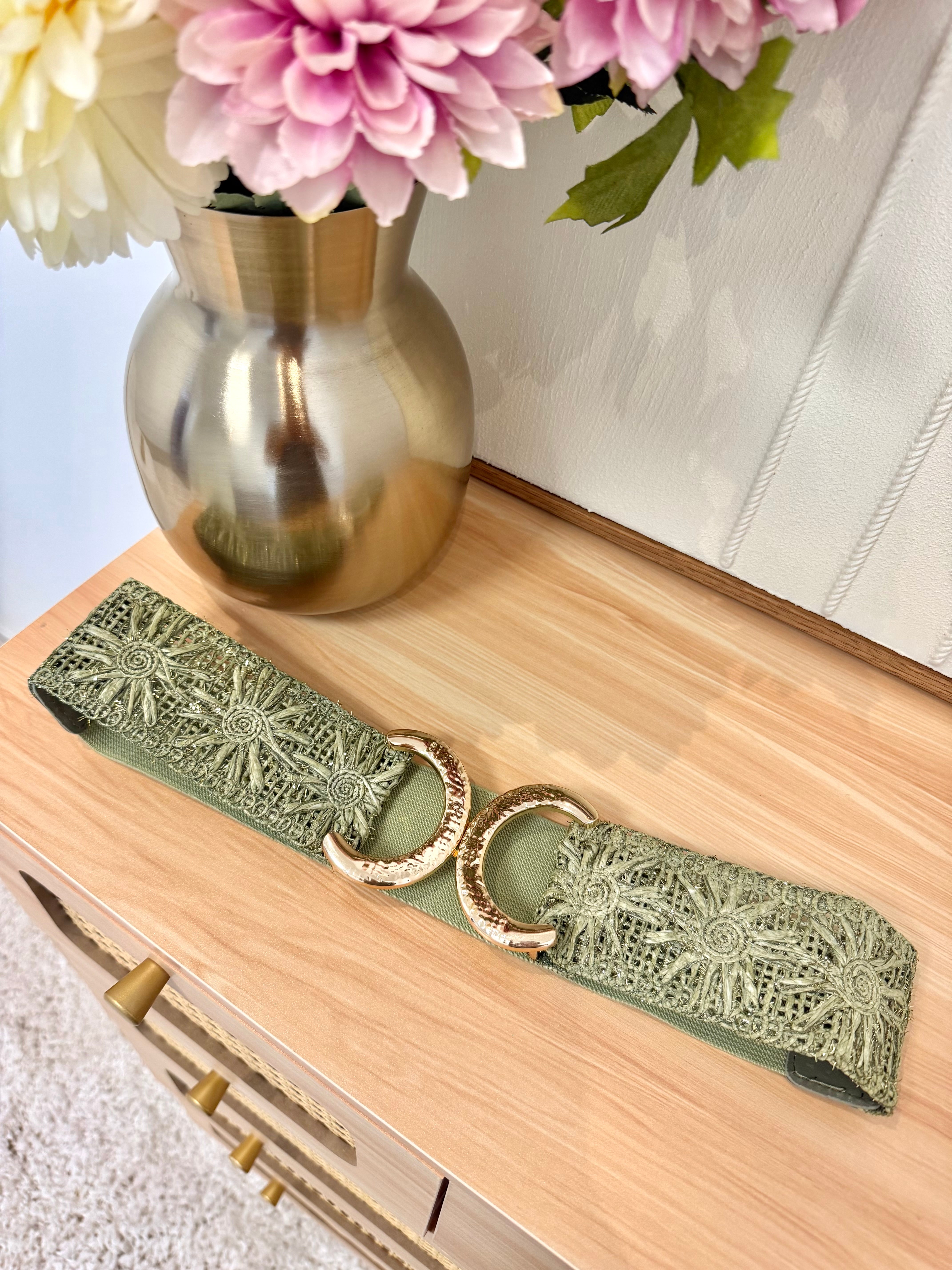 Ceinture Tissée Bohème Kaki