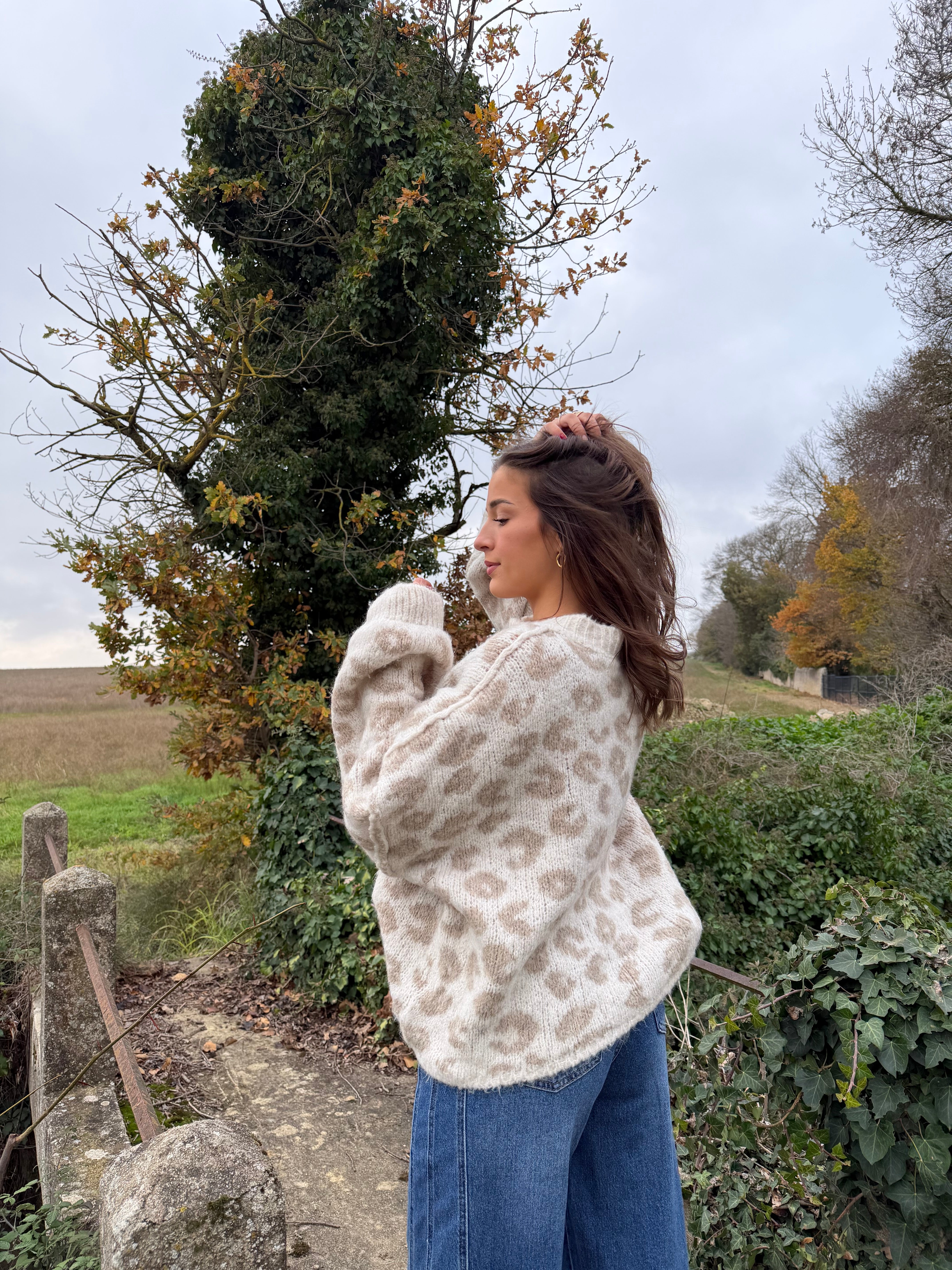 Gilet Léopard Crème