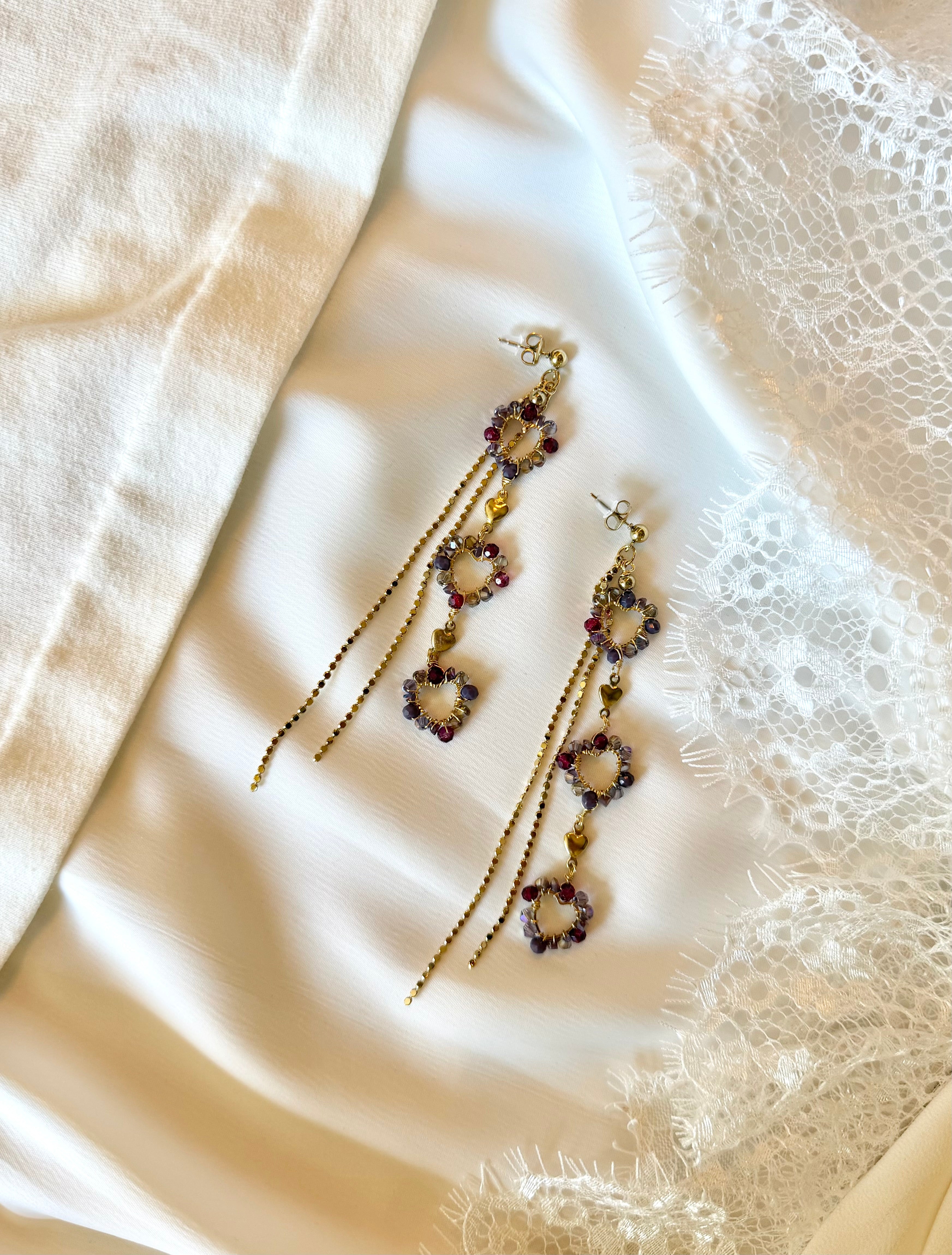 Boucles D'oreilles Perles Coeurs