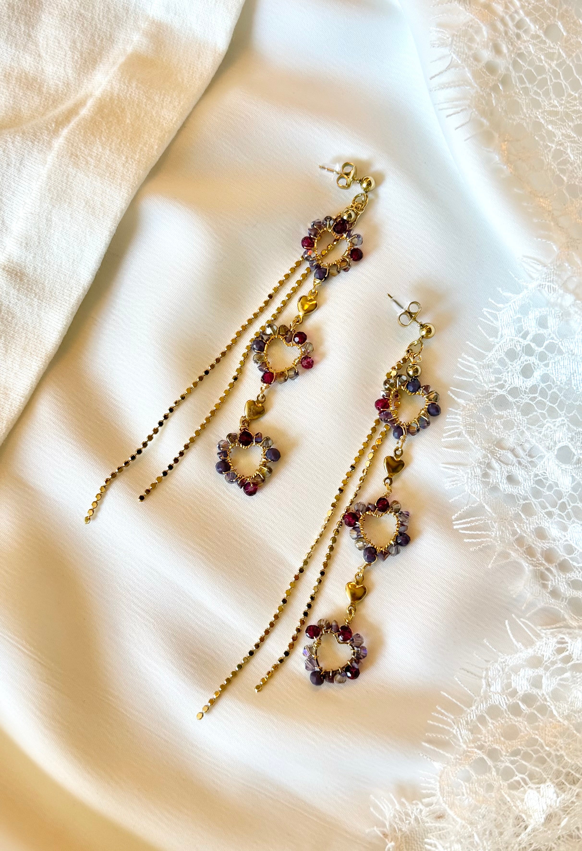 Boucles D'oreilles Perles Coeurs