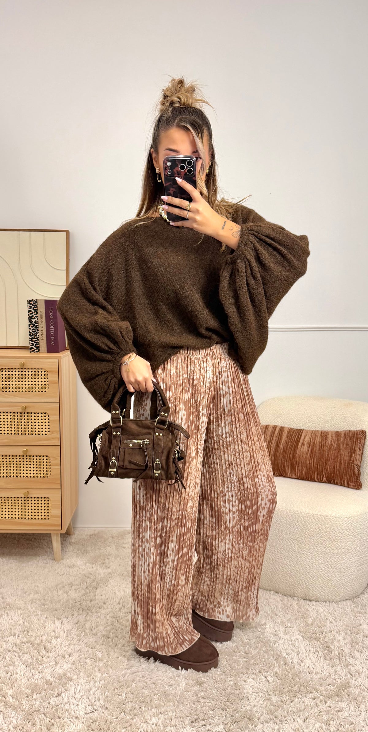 Pantalon plissé Biche