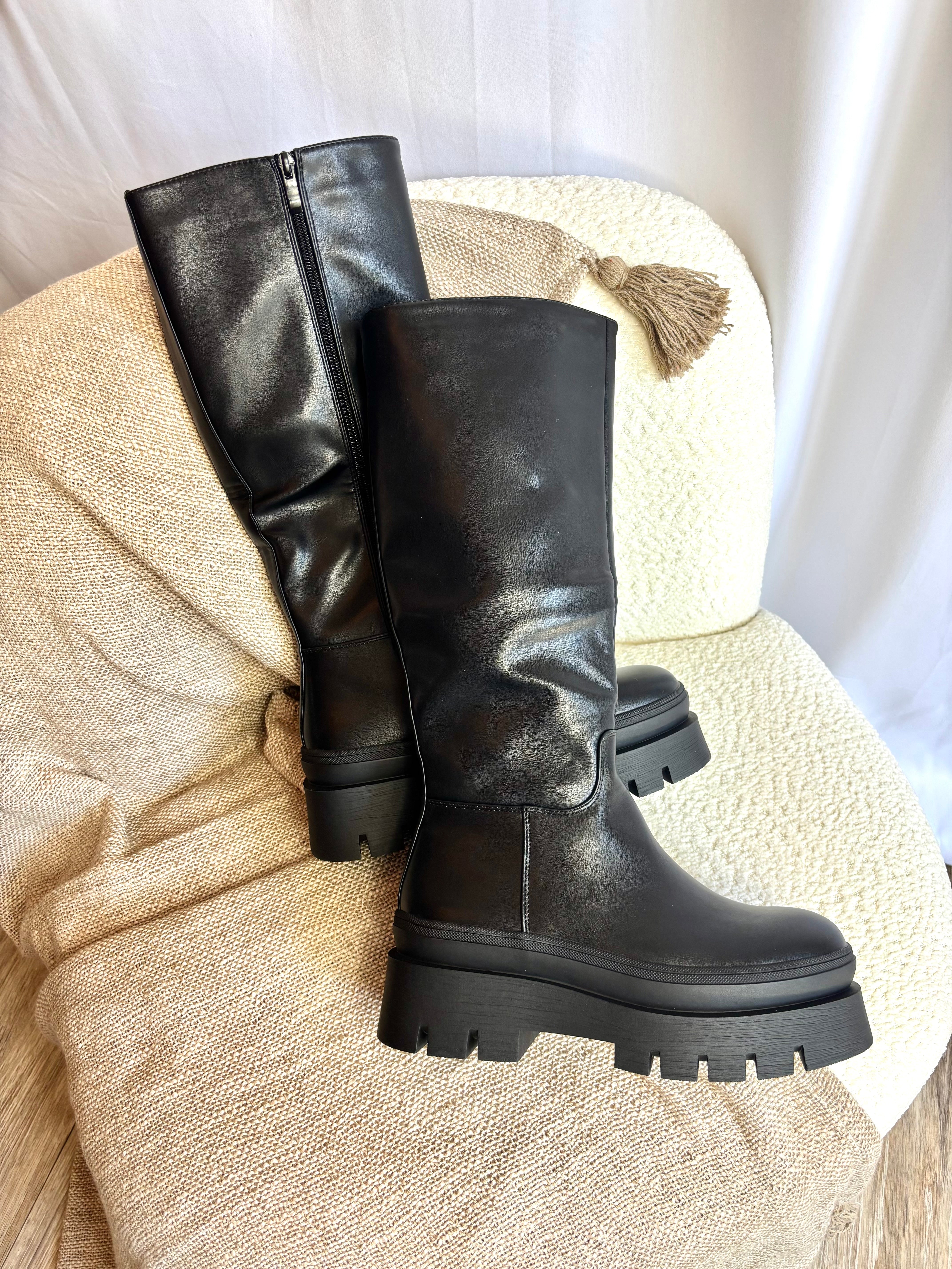 Bottes Similicuir Noir