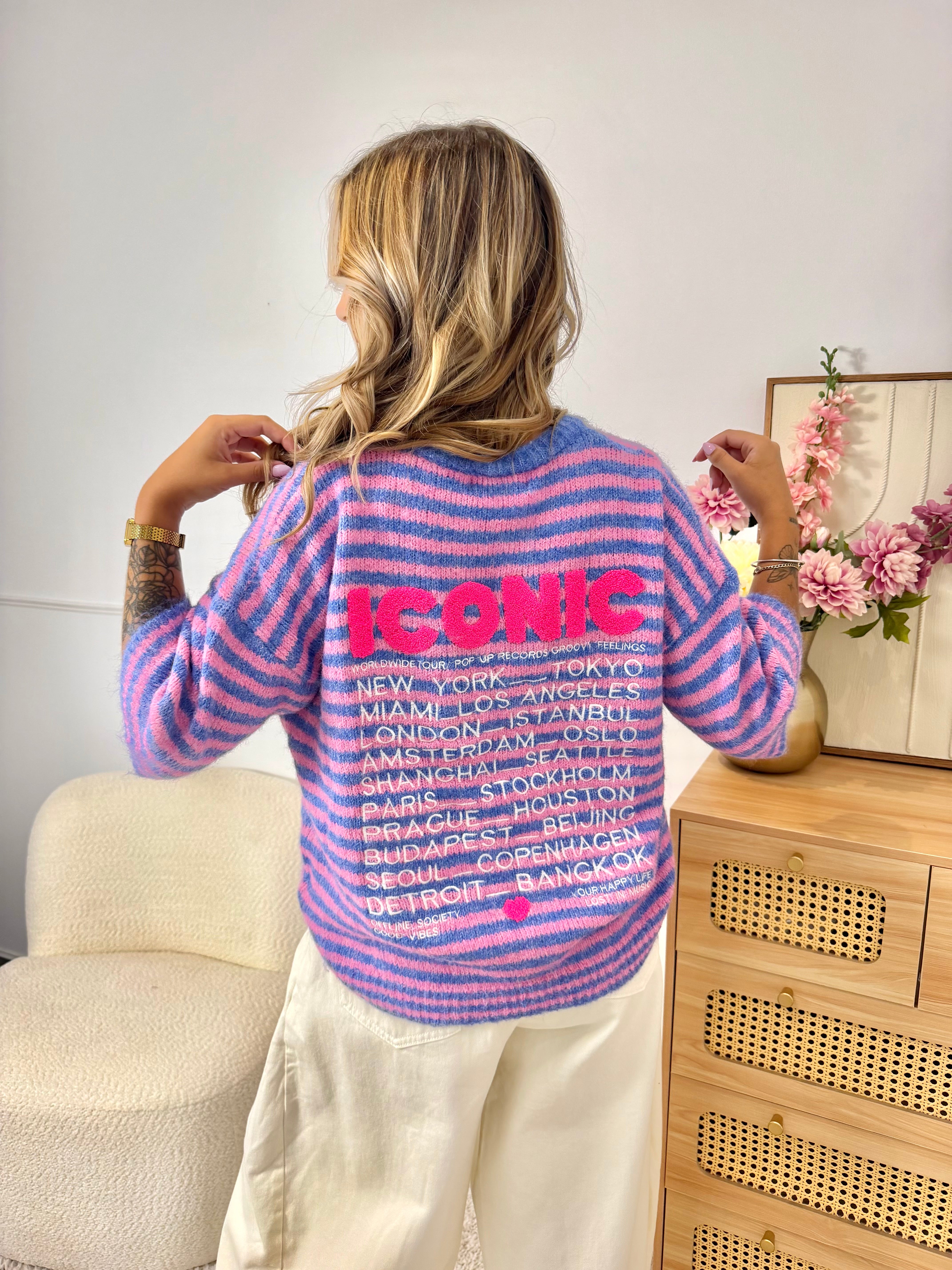 Pull manches courtes ICONIC bleu