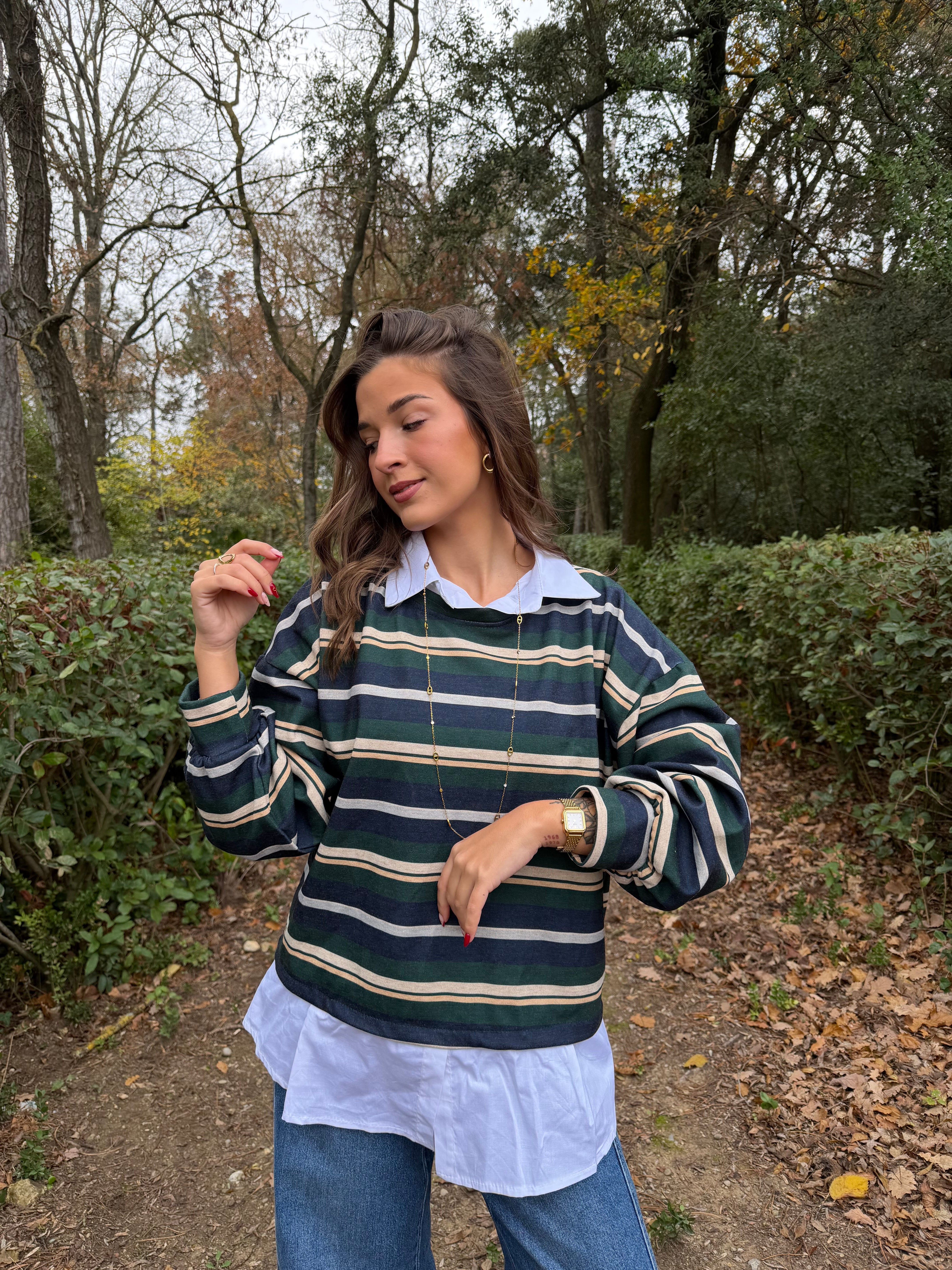 Sweat & Chemise Vert Sapin