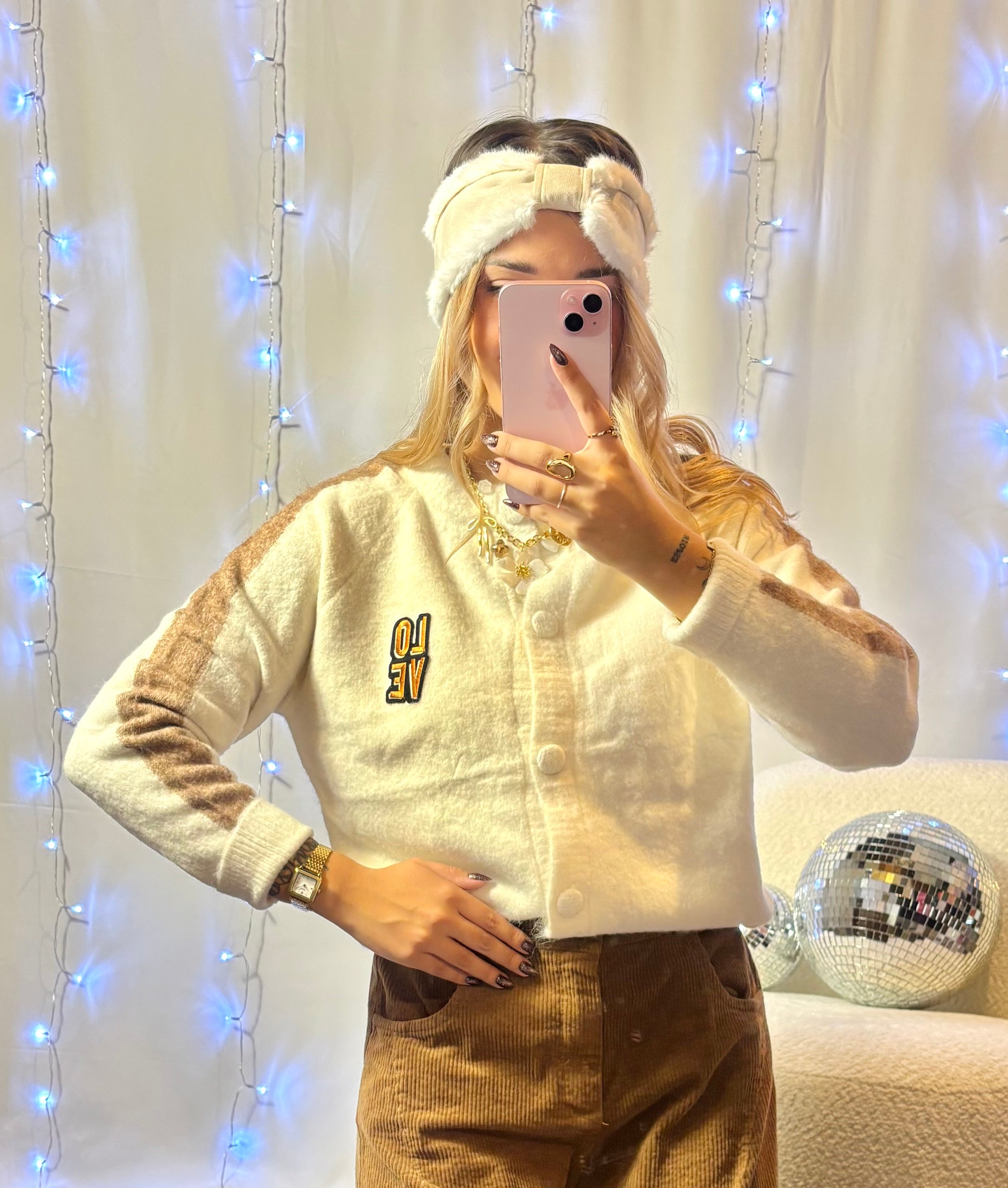 Bandeau Fourrure Beige