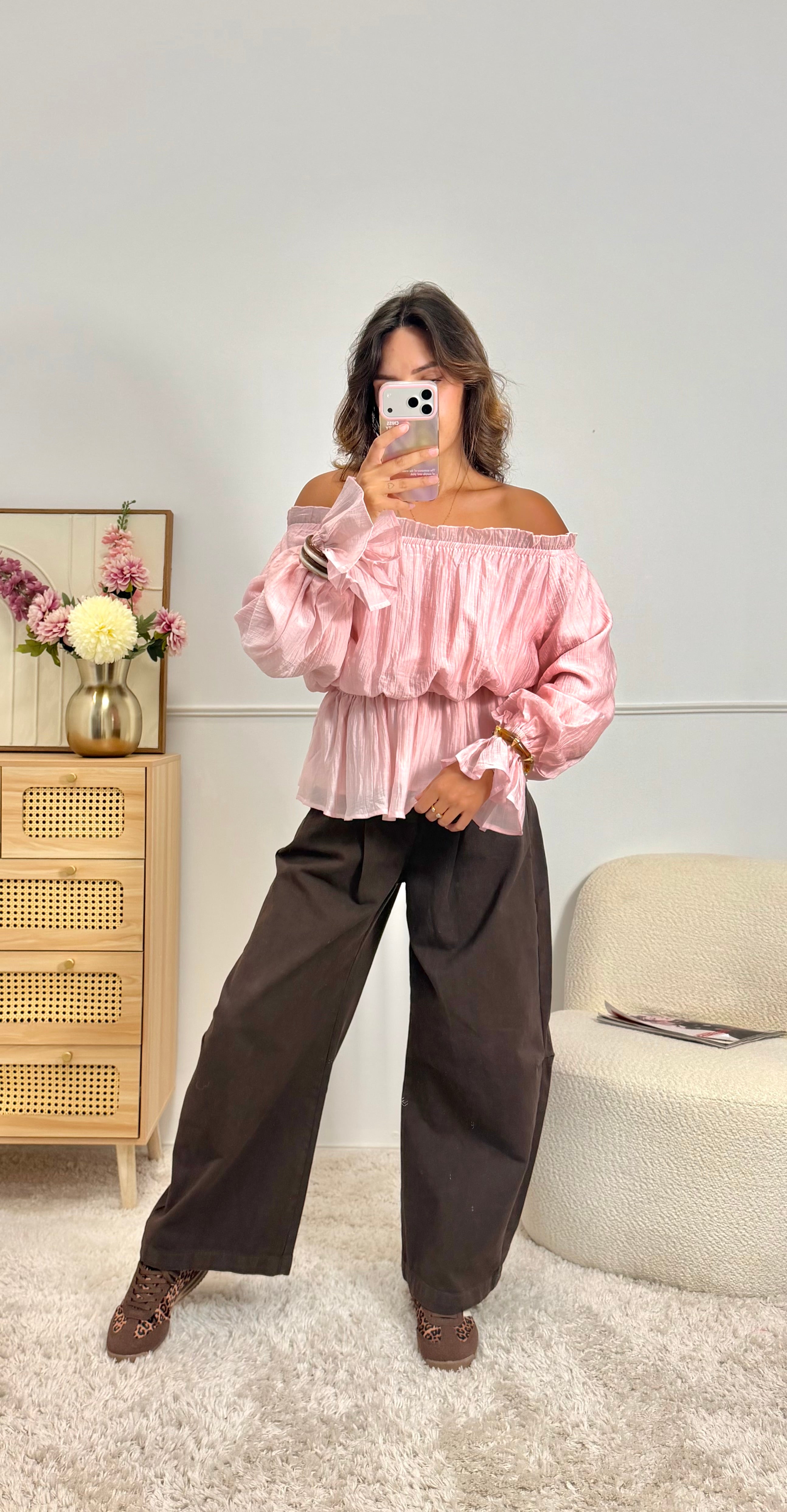 Blouse Balconnet Rose