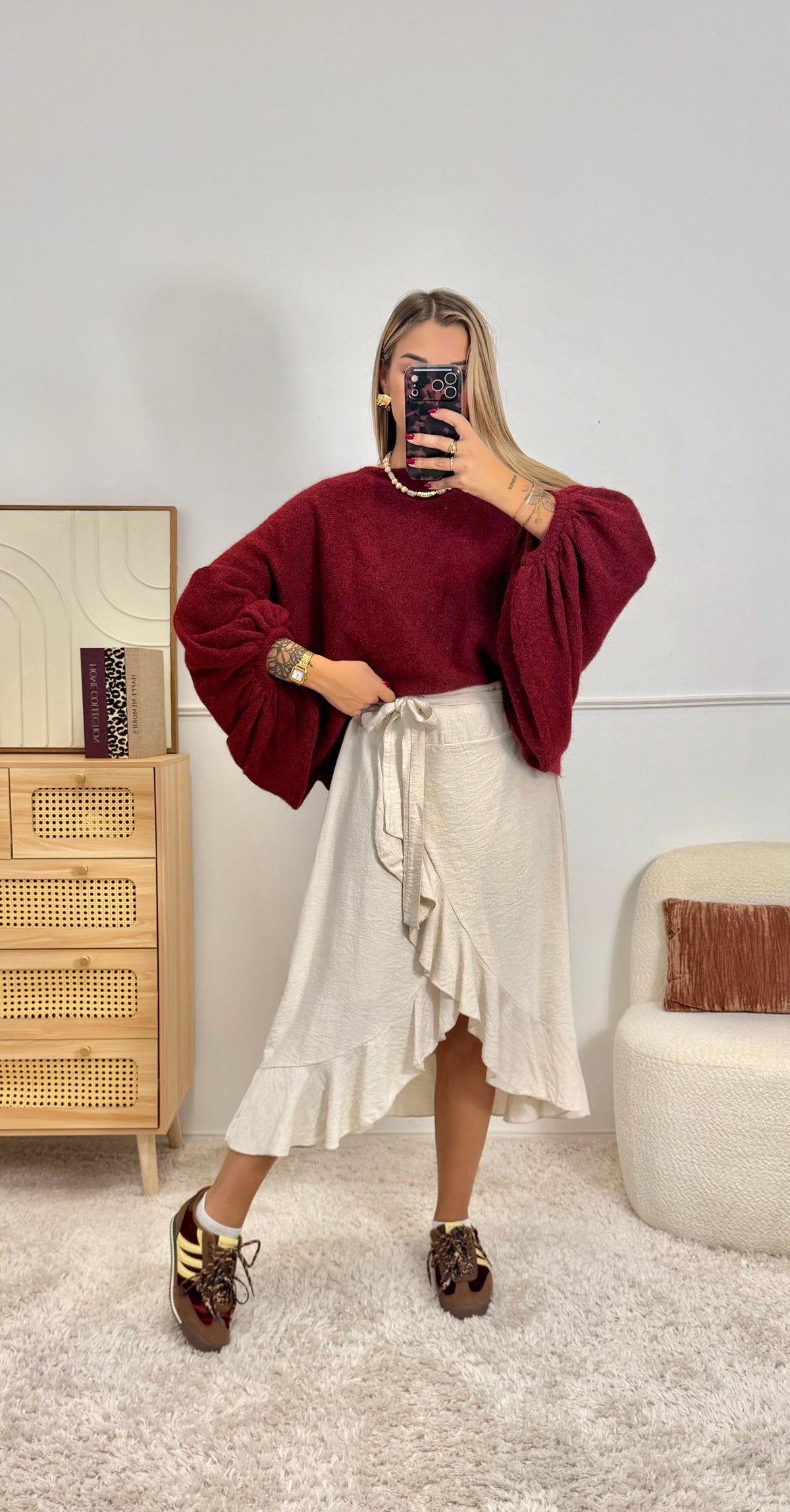Jupe Volant Beige