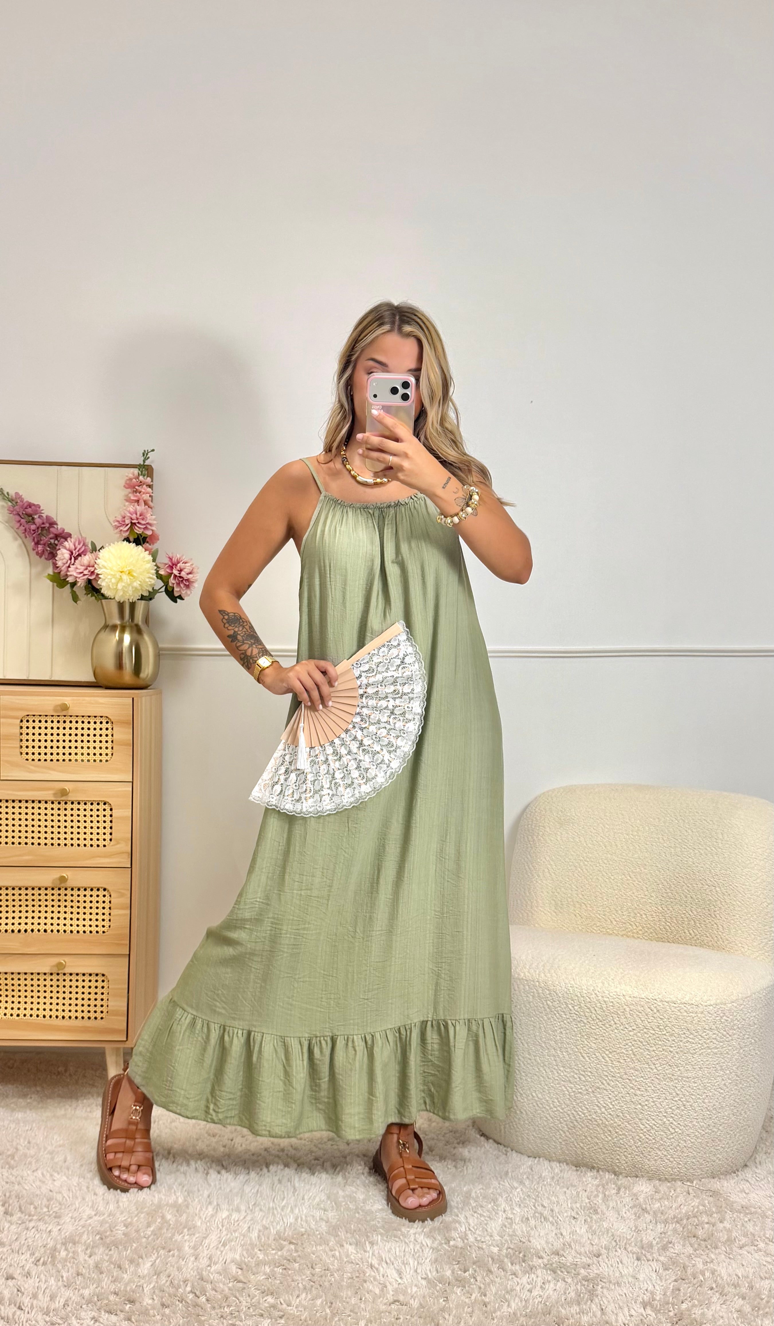 Robe Fluide kaki