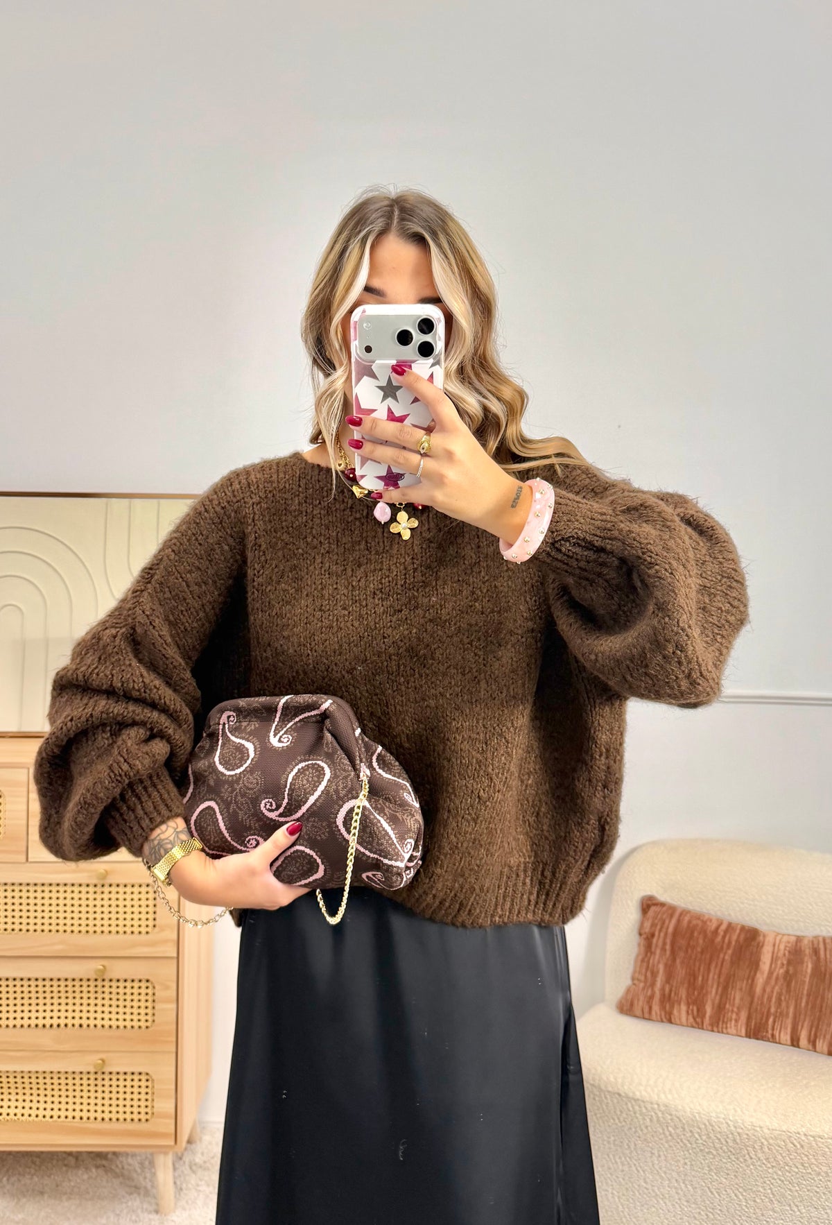 Gilet Noeud Doux Choco
