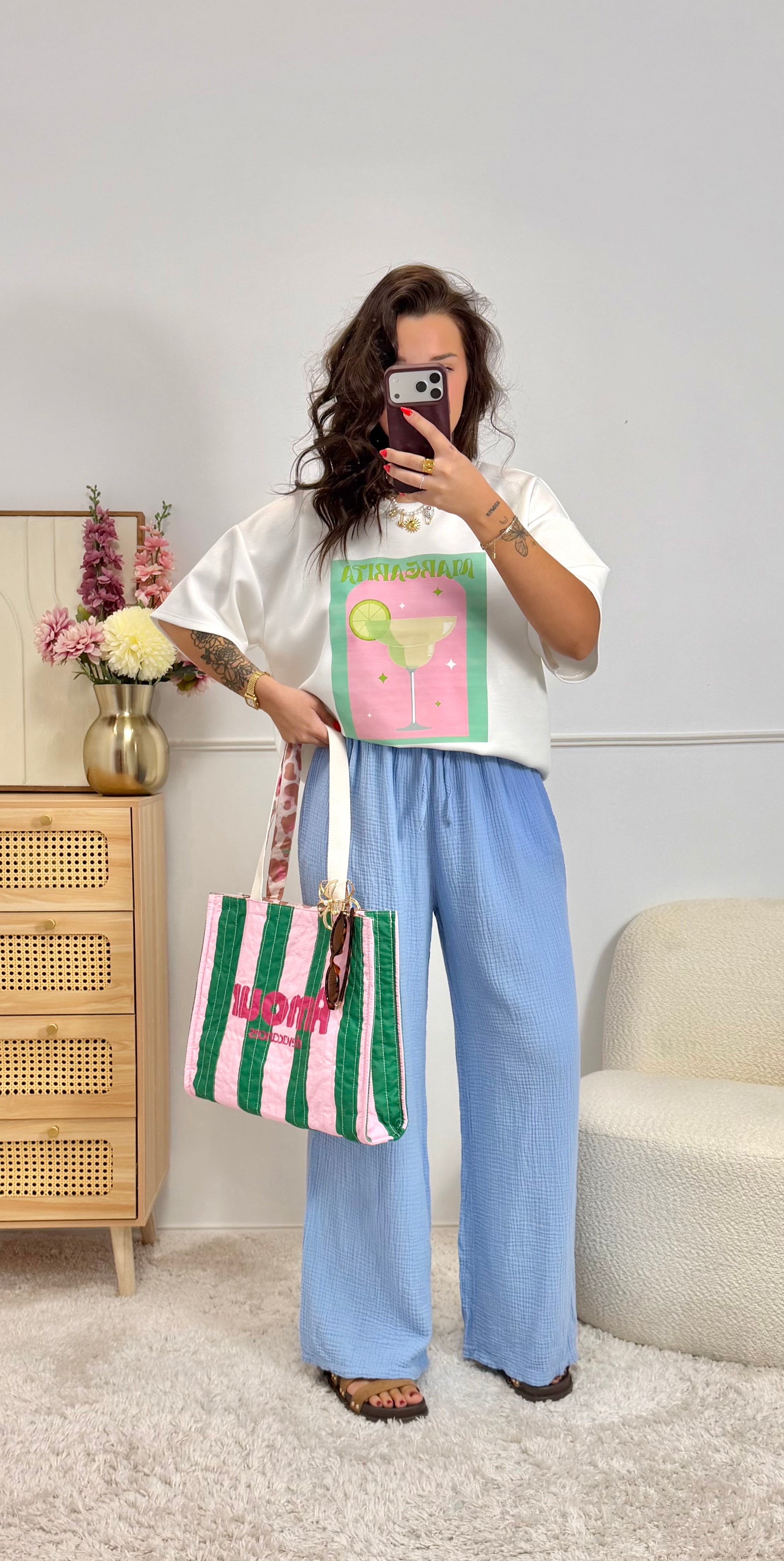 Pantalon 100% Coton Bleu (Grande)