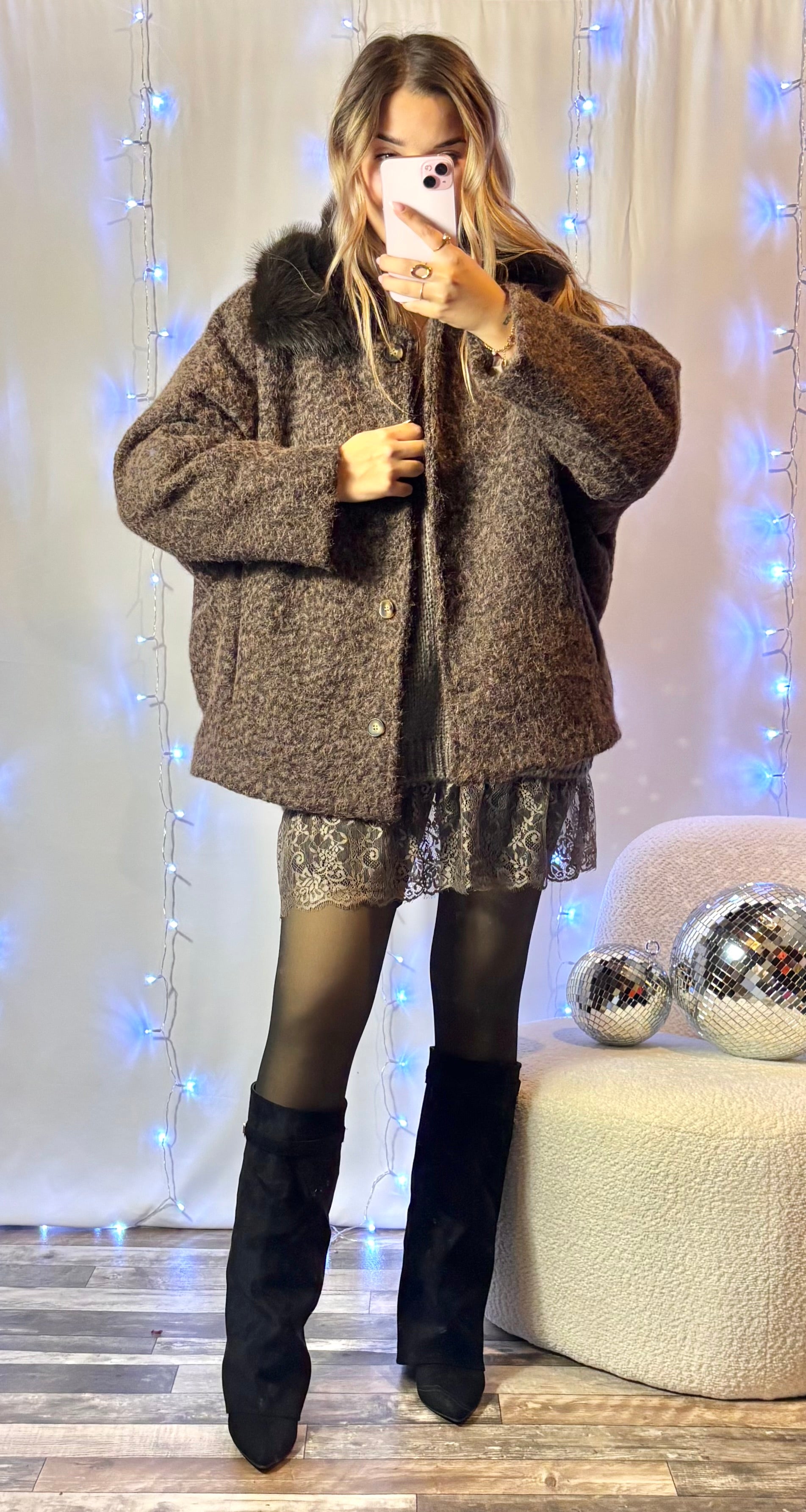 Collant Polaire Faux Transparents