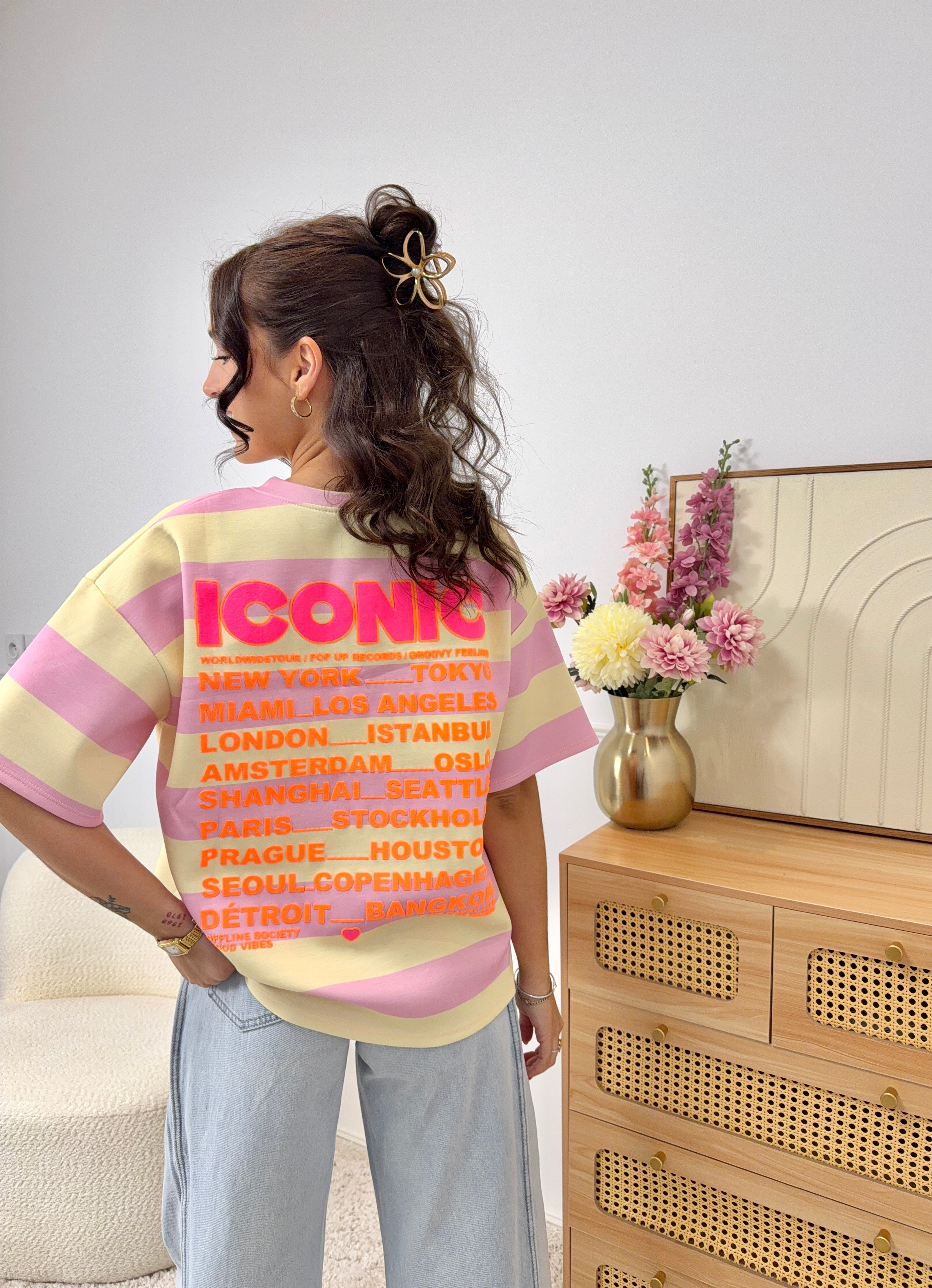 T-Shirt ICONIC Jaune&Rose