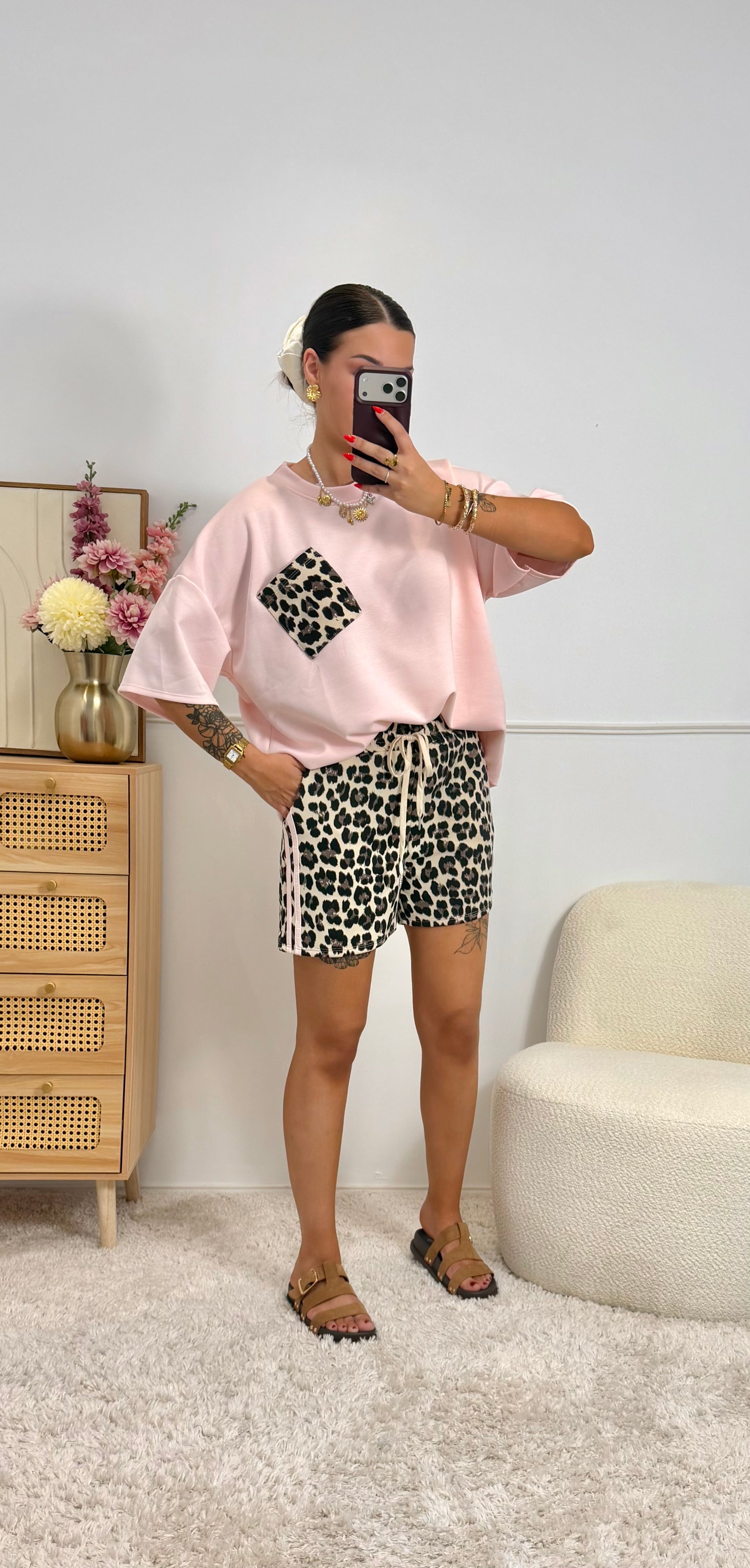 Ensemble Léopard Rose