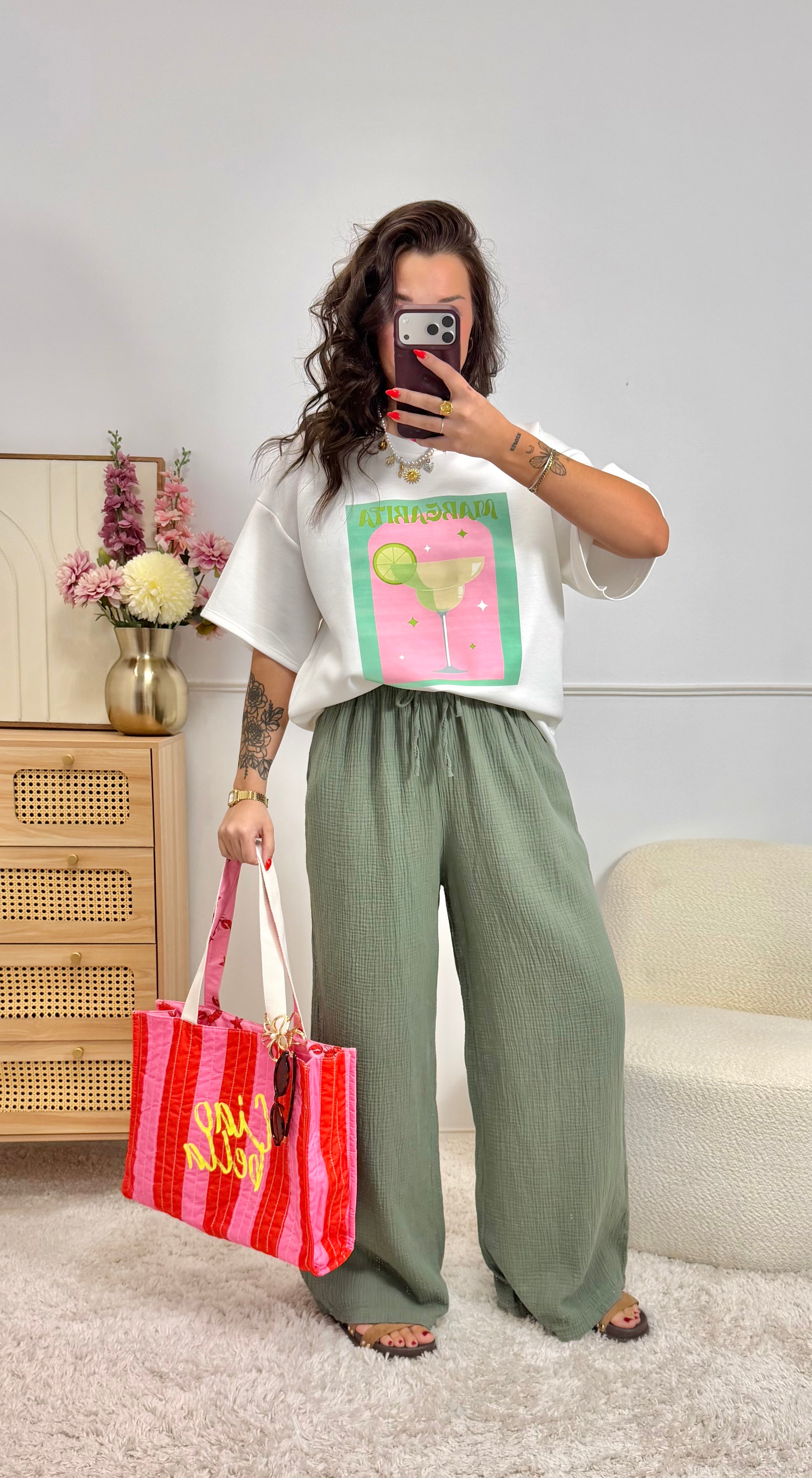 Pantalon 100% Coton kaki (Grande)