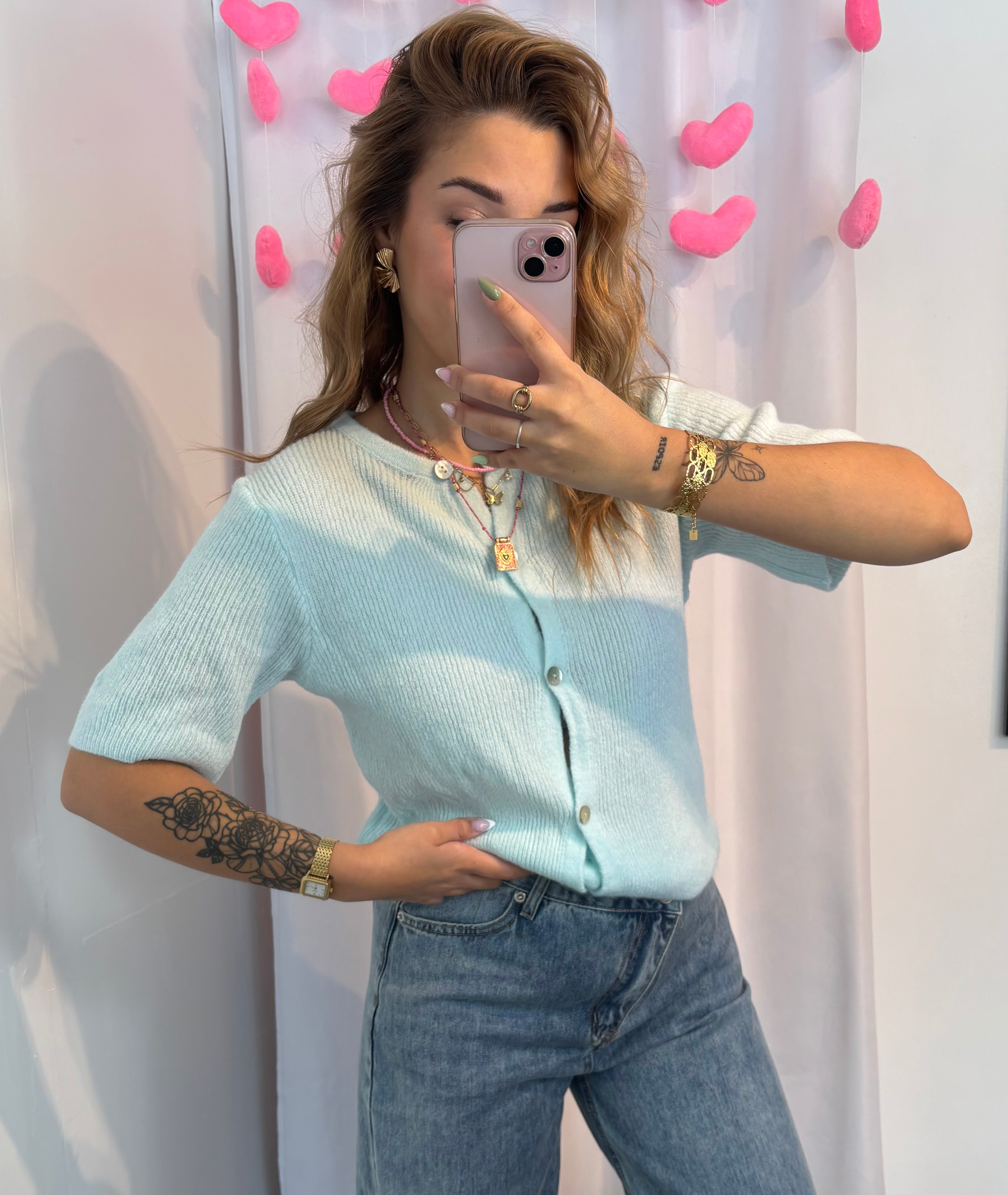 Gilet en Maille fine Bleu