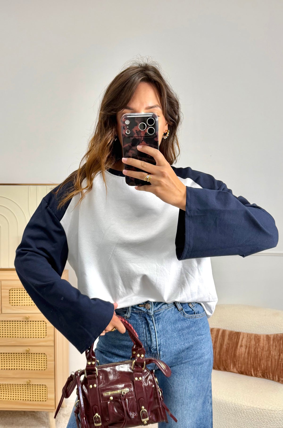 T-shirt Américain Bleu marine