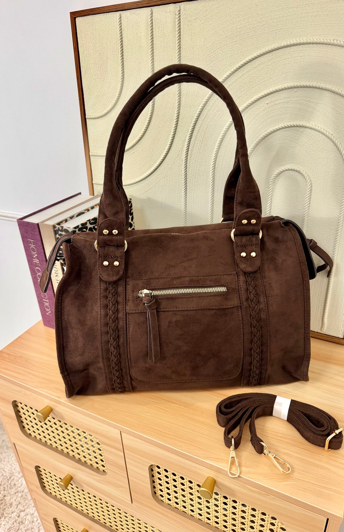 Sac à main suédine choco À4