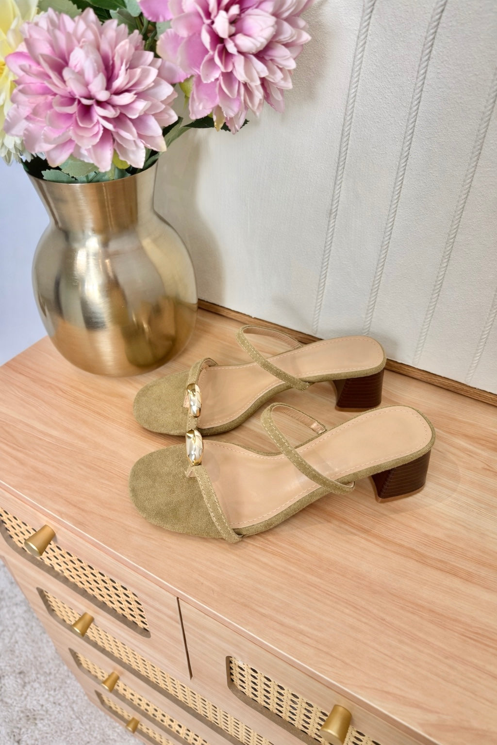 Sandales à Talon Bijoux Beige