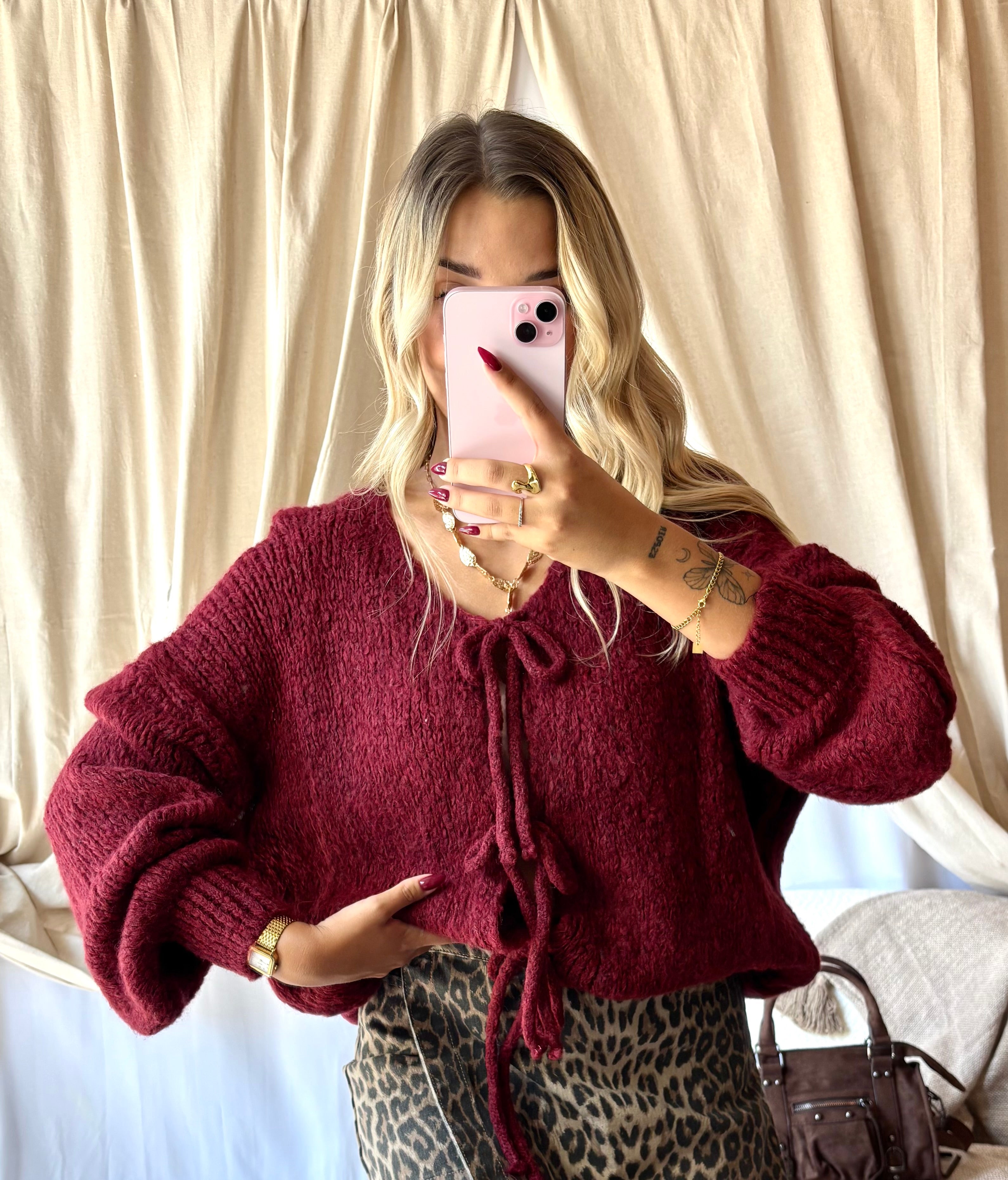 Gilet Noeud Bordeaux