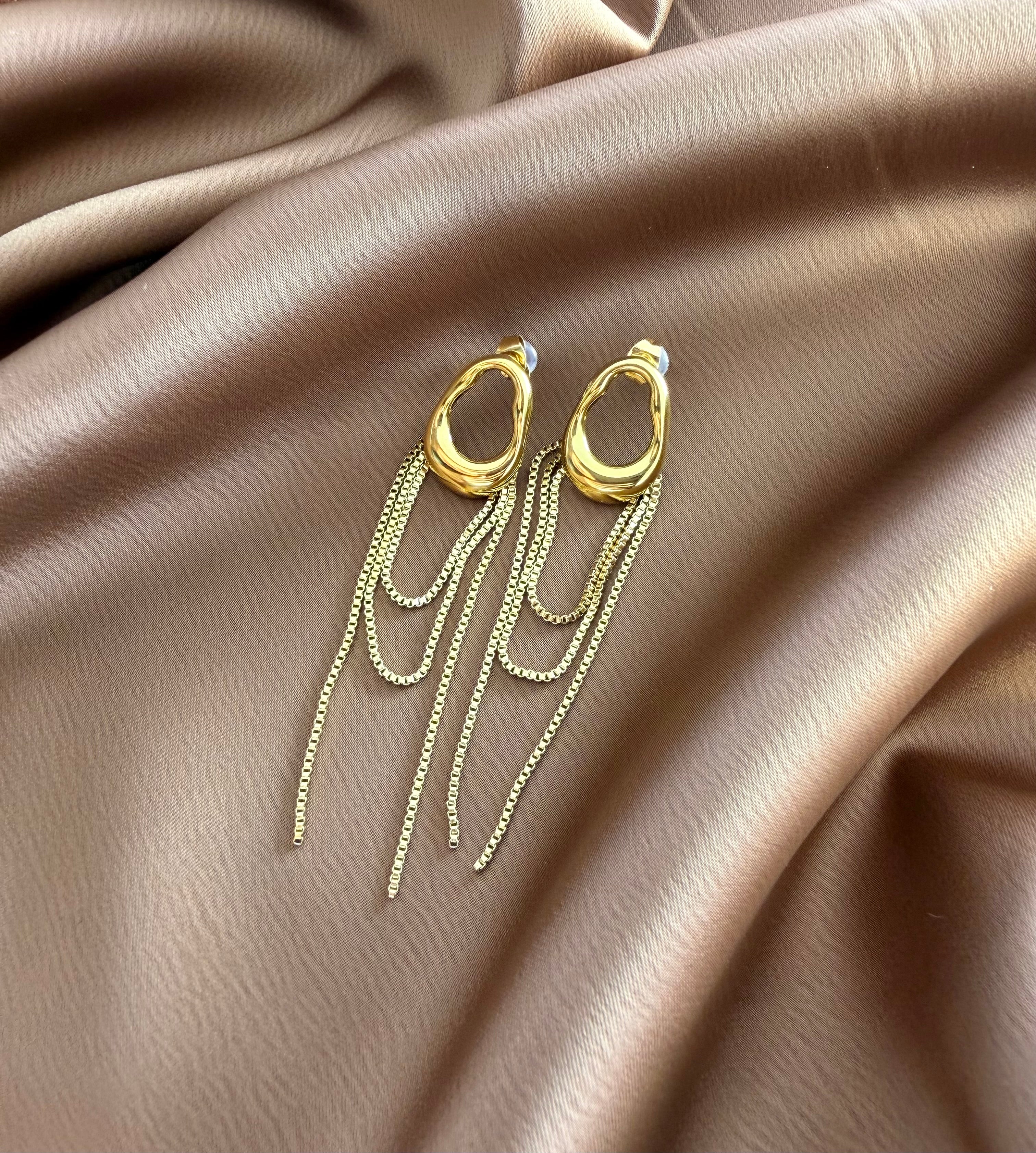 Boucles d’oreilles Chaînes Dorées