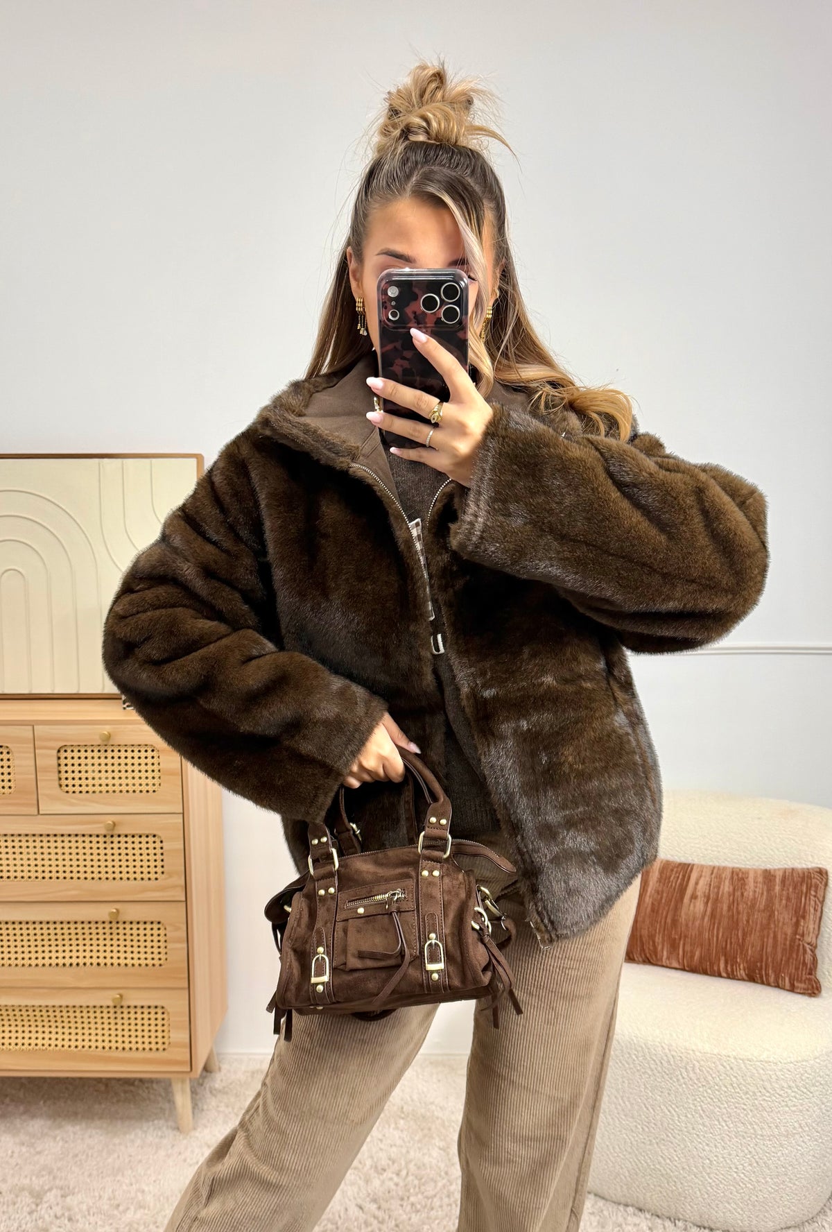 Manteau réversible doux Choco