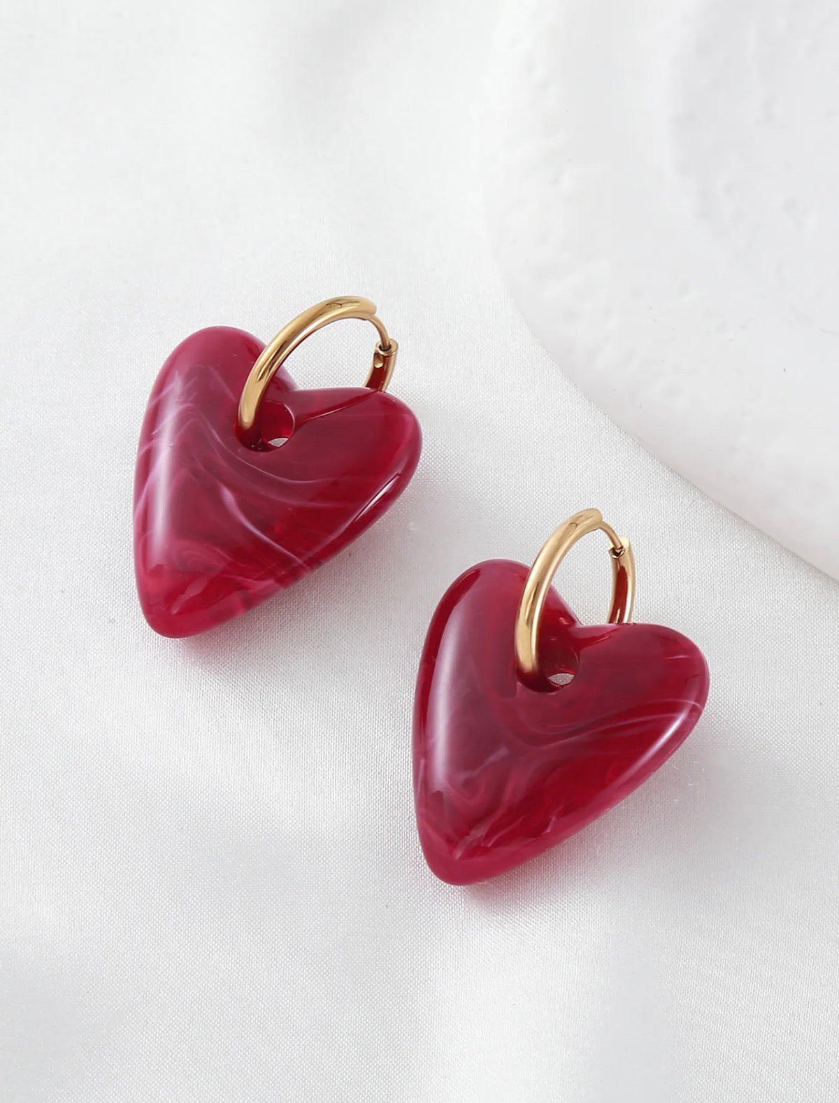 Boucles d’oreilles cœur Rouge