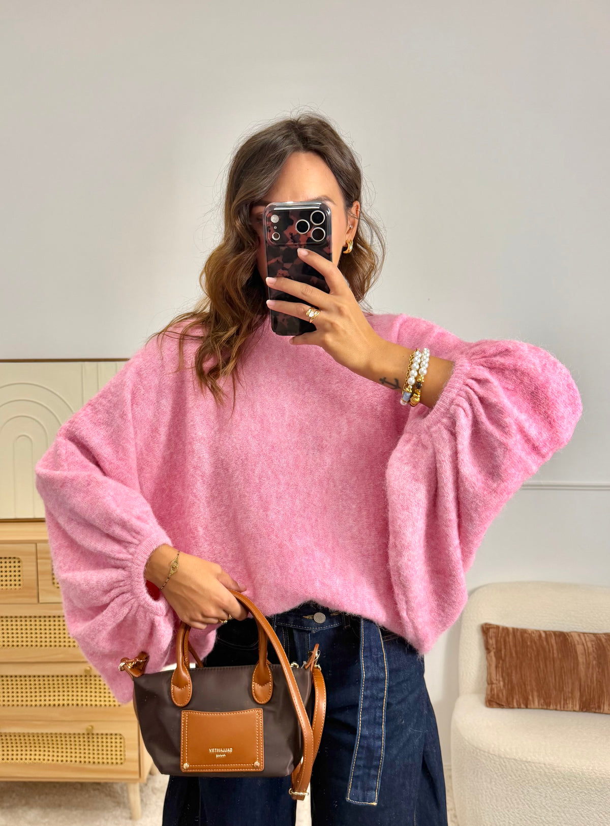 Pull manches ballon Fuchsia