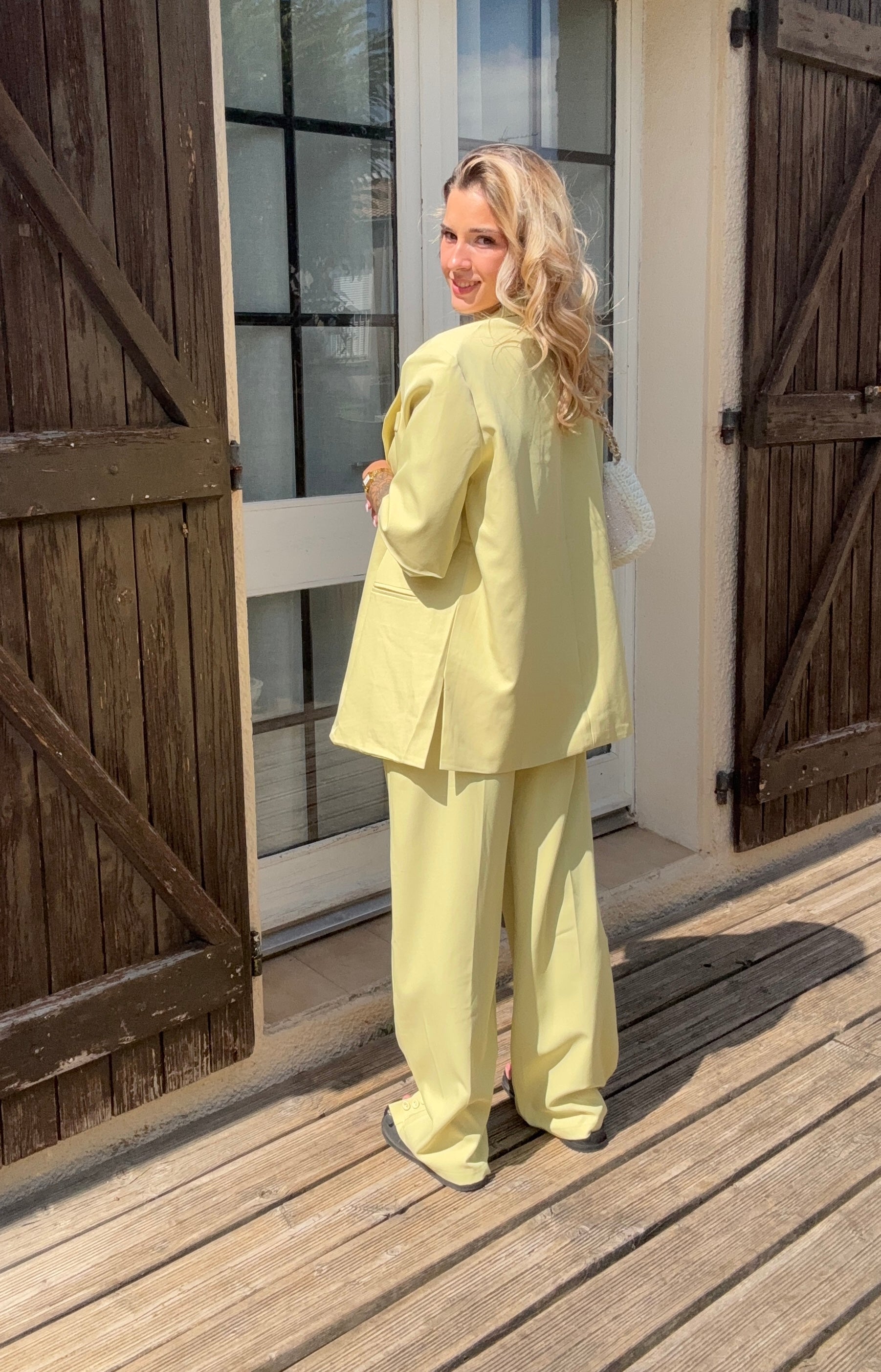 Pantalon Tailleur Jaune