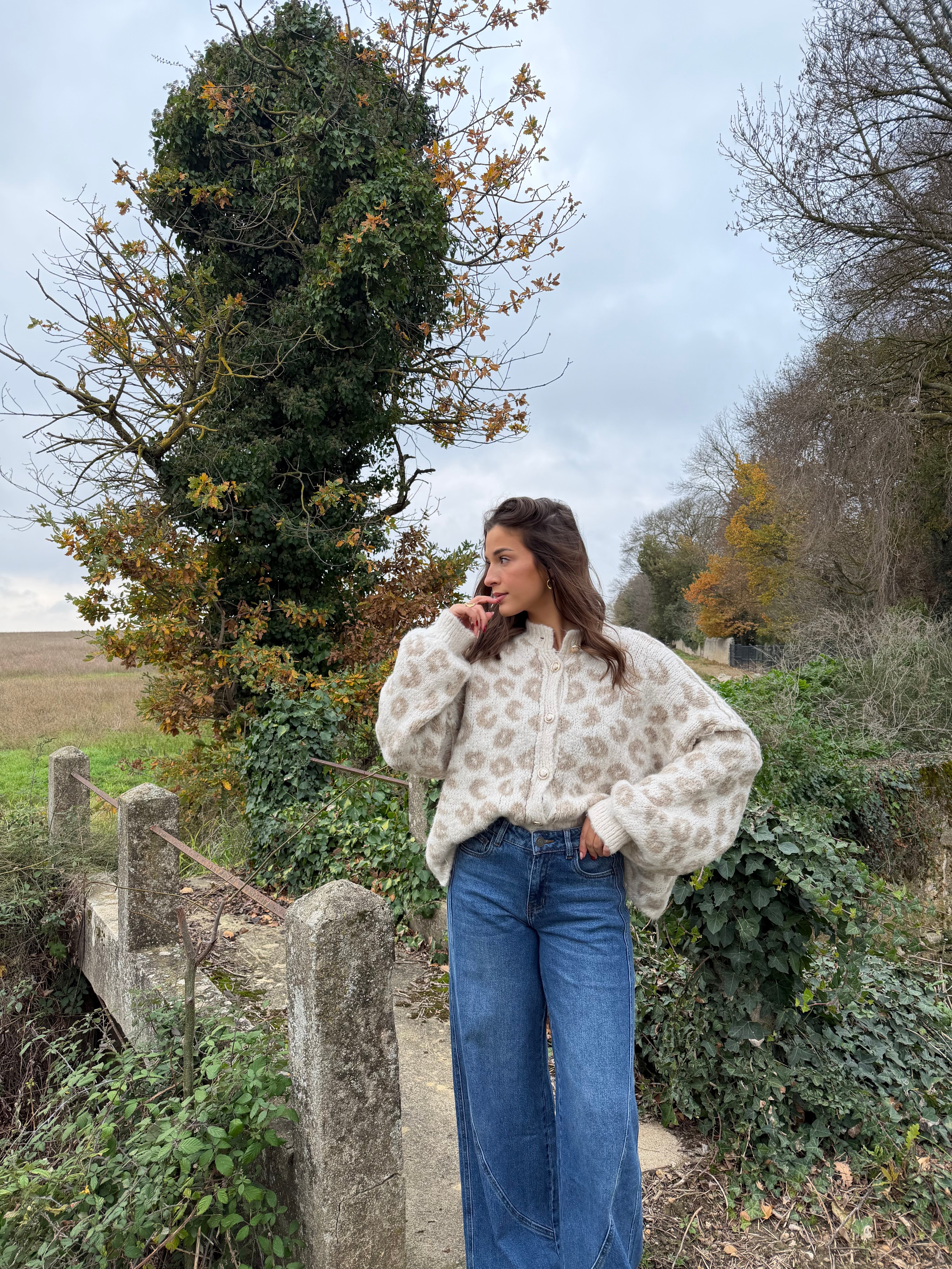 Gilet Léopard Crème