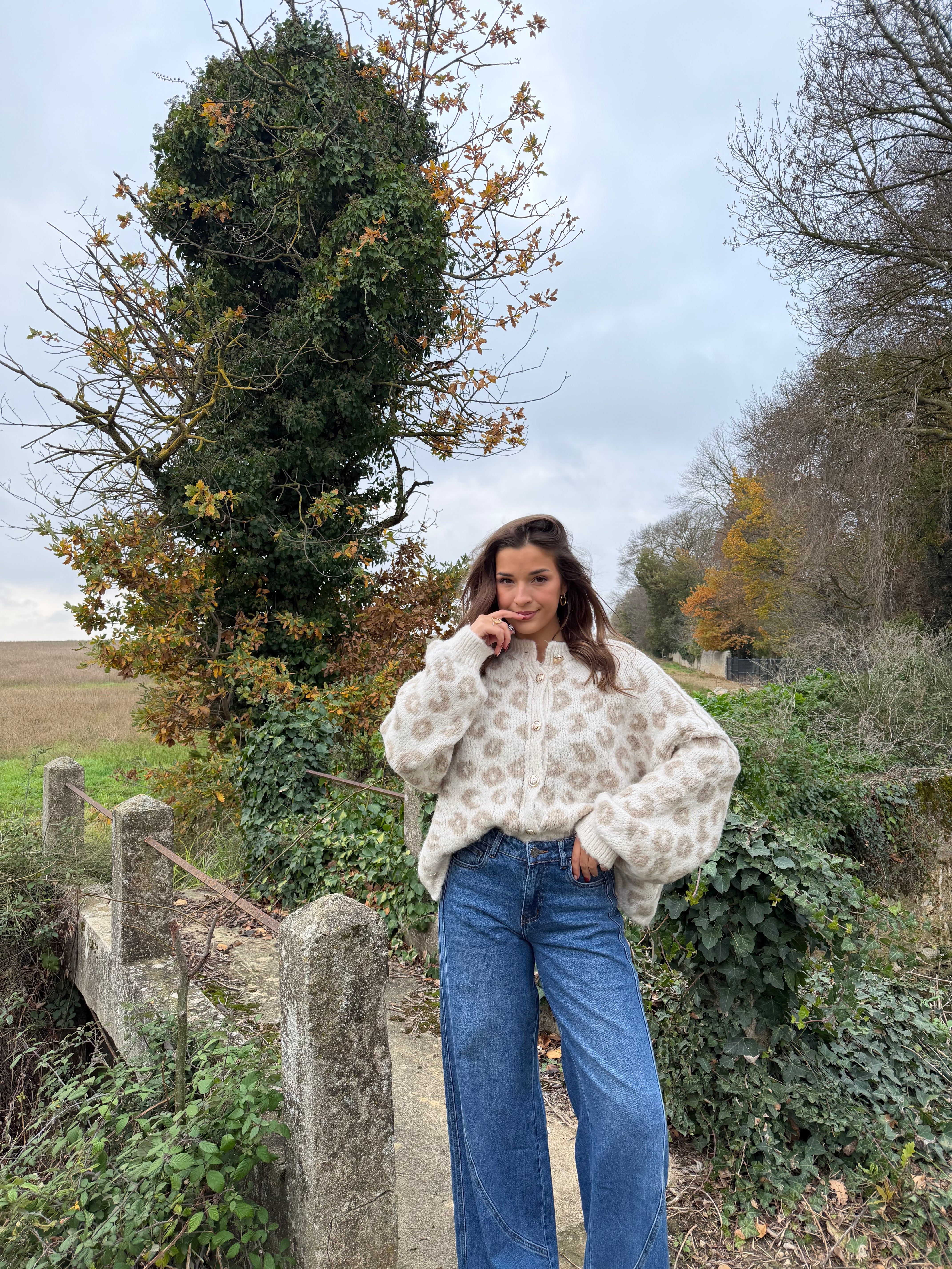 Gilet Léopard Crème