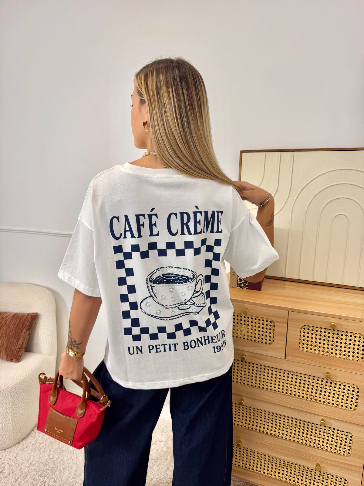 T-shirt CAFÉ CREME à strass
