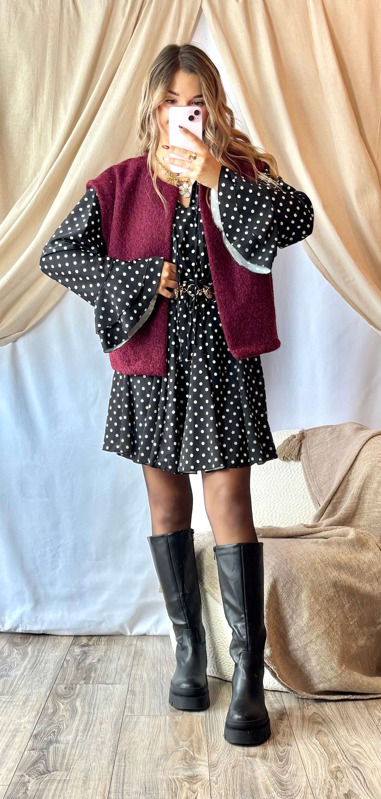 Gilet sans Manches Bordeaux