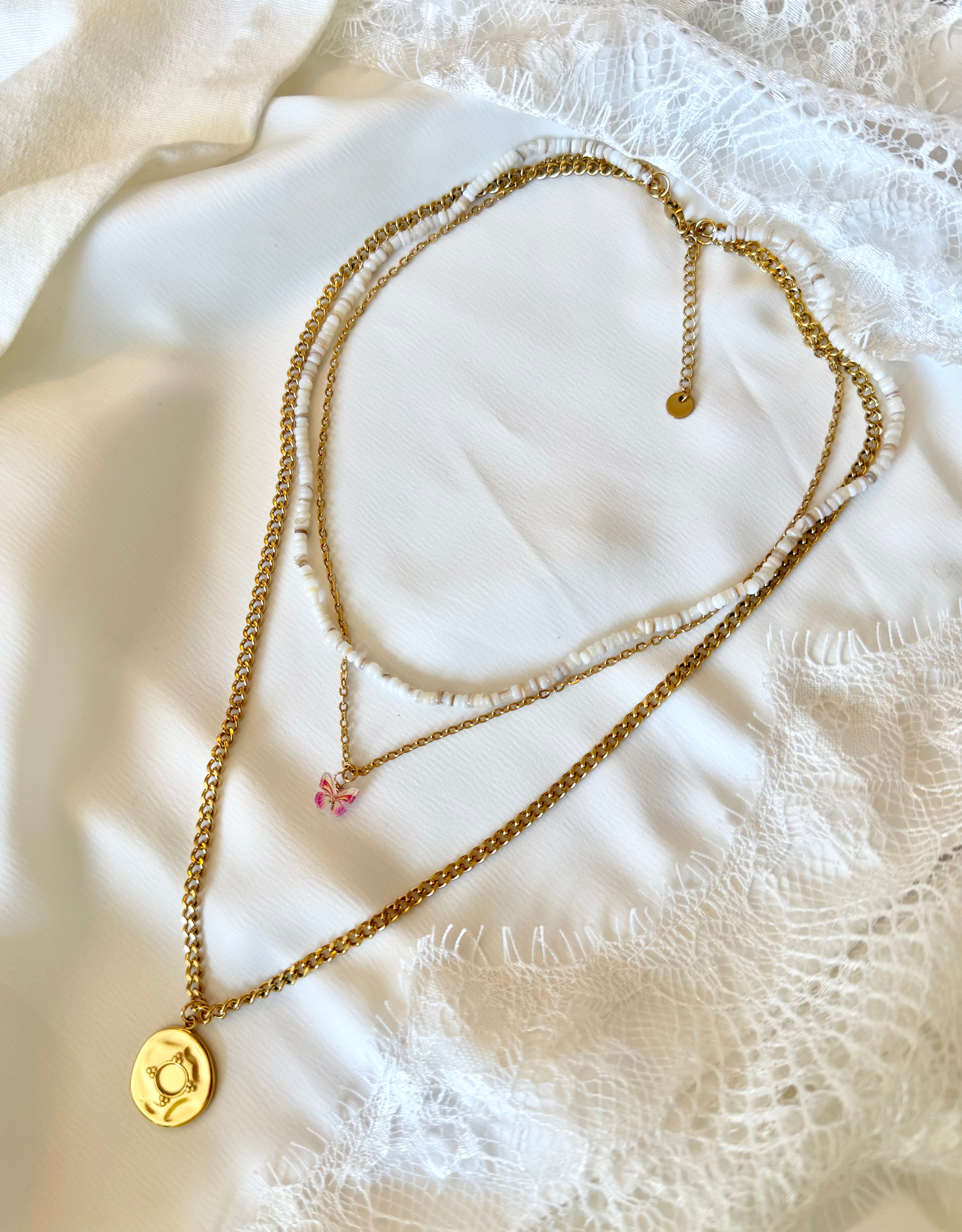 Collier 3 Rangs Papillion