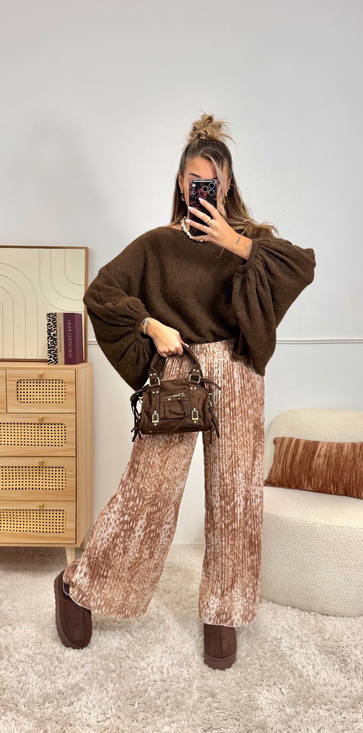 Pantalon plissé Biche