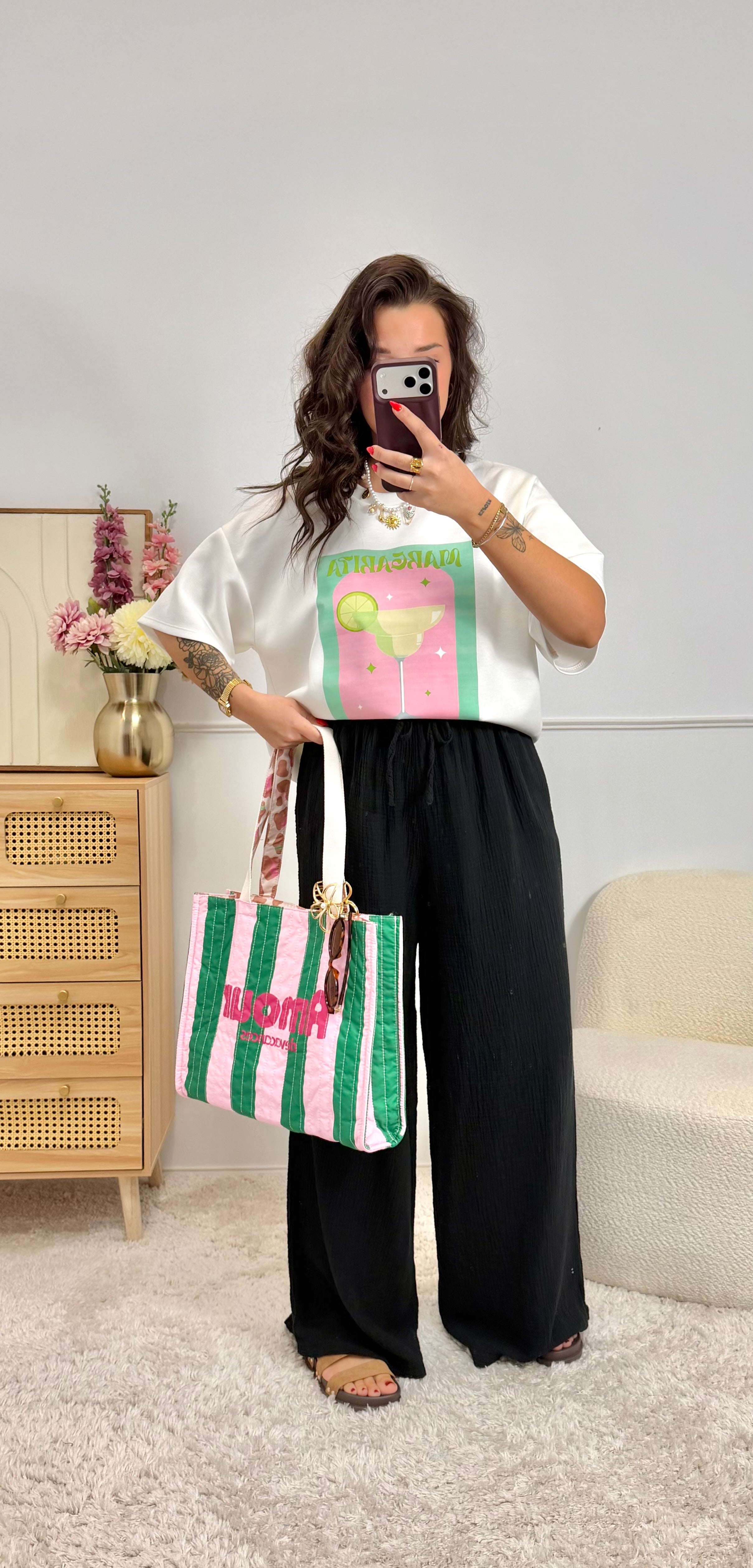 Pantalon 100% Coton Noir (Grande)