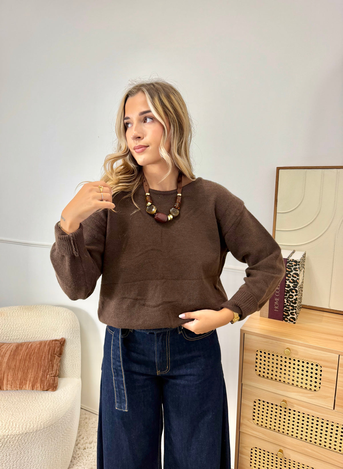 Pull Dos Dentelle Choco