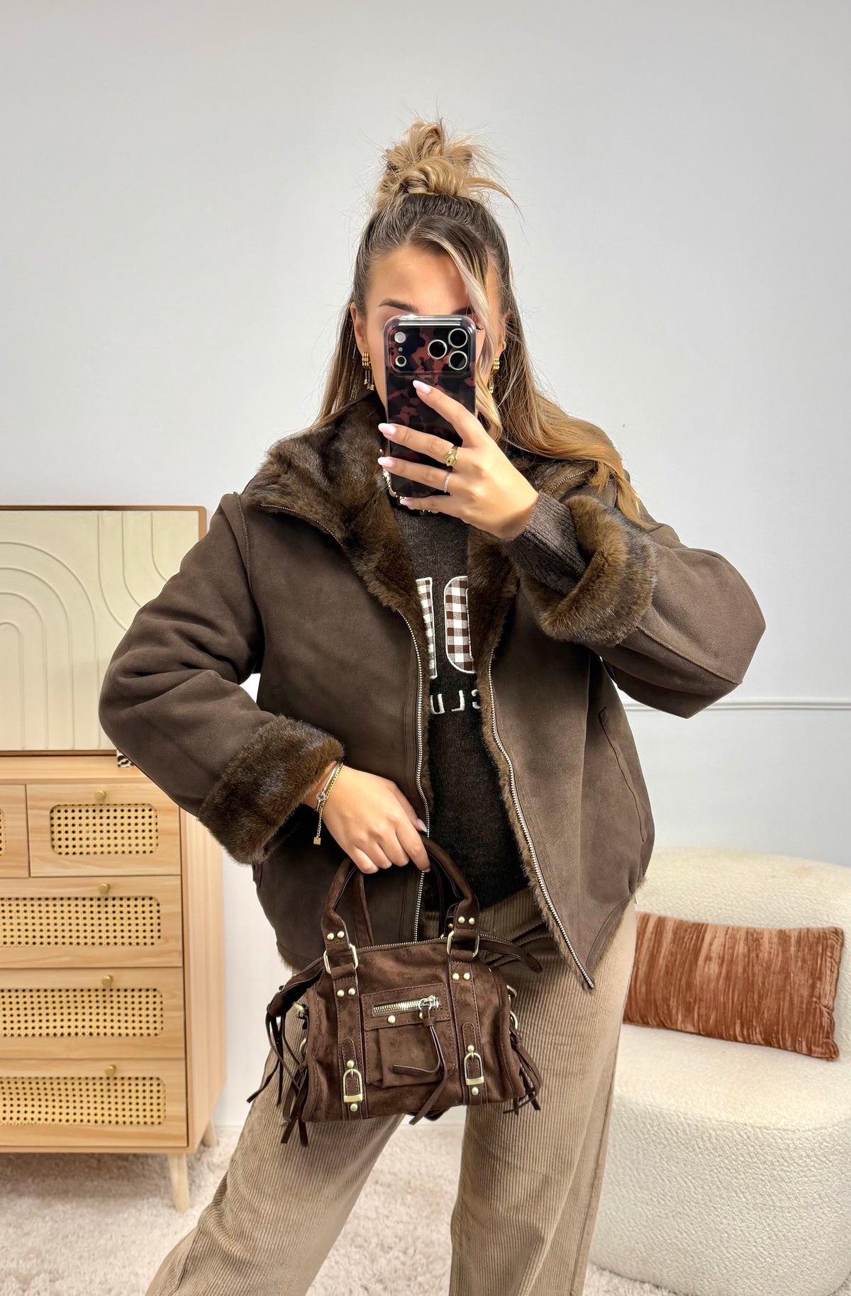 Manteau réversible doux Choco