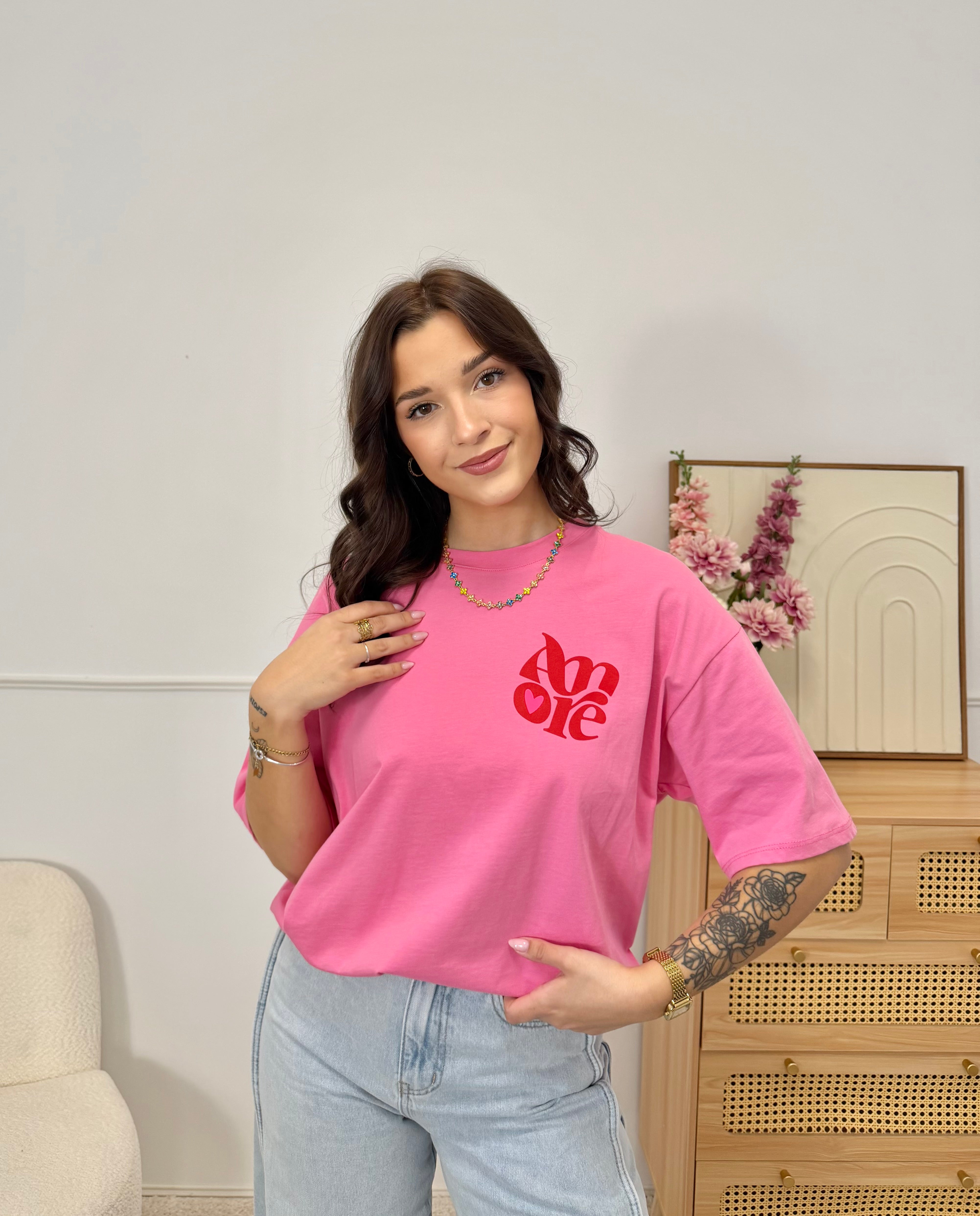 T-Shirt "AMORE" Fuchsia